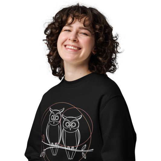 Unisex Eco Sweatshirt | Owl-Themed, Sustainable, Comfortable Style Dudeily