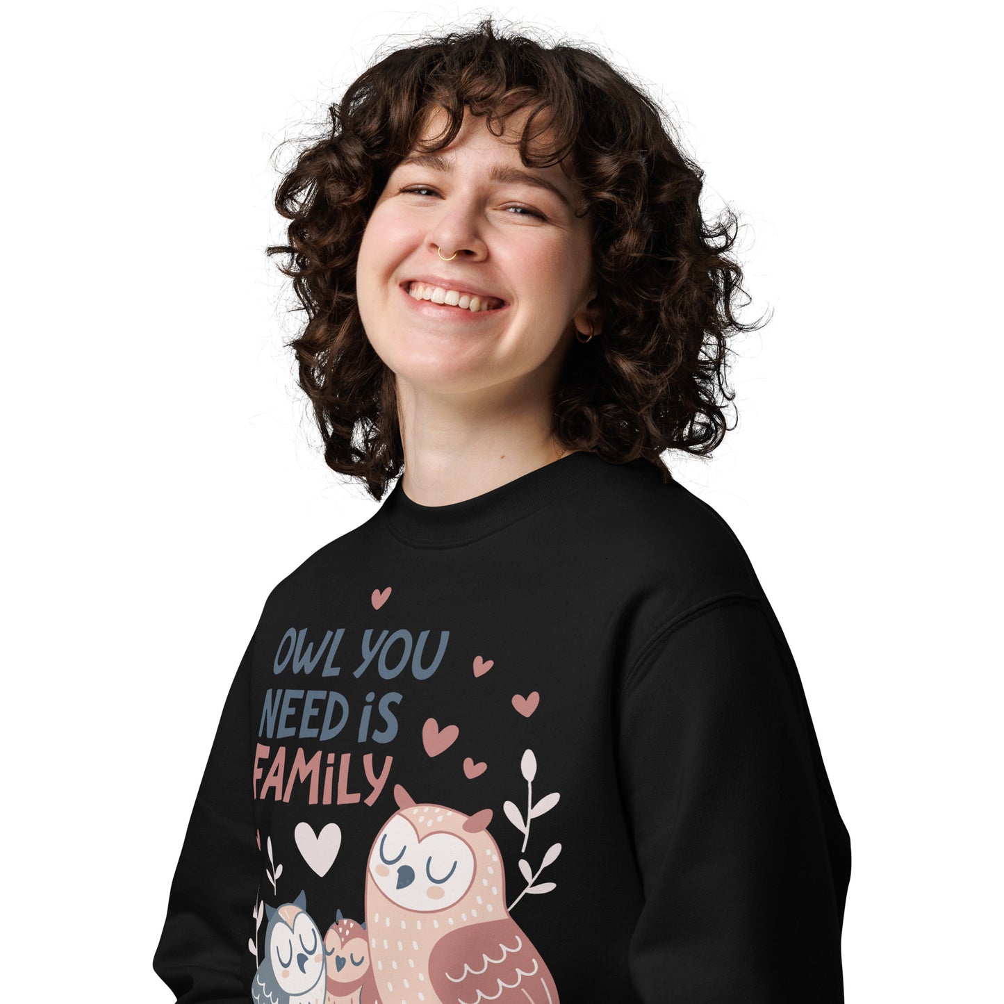 Unisex Eco Sweatshirt – OwlPure Sustainable Fashion for Family Day Comfort Dudeily