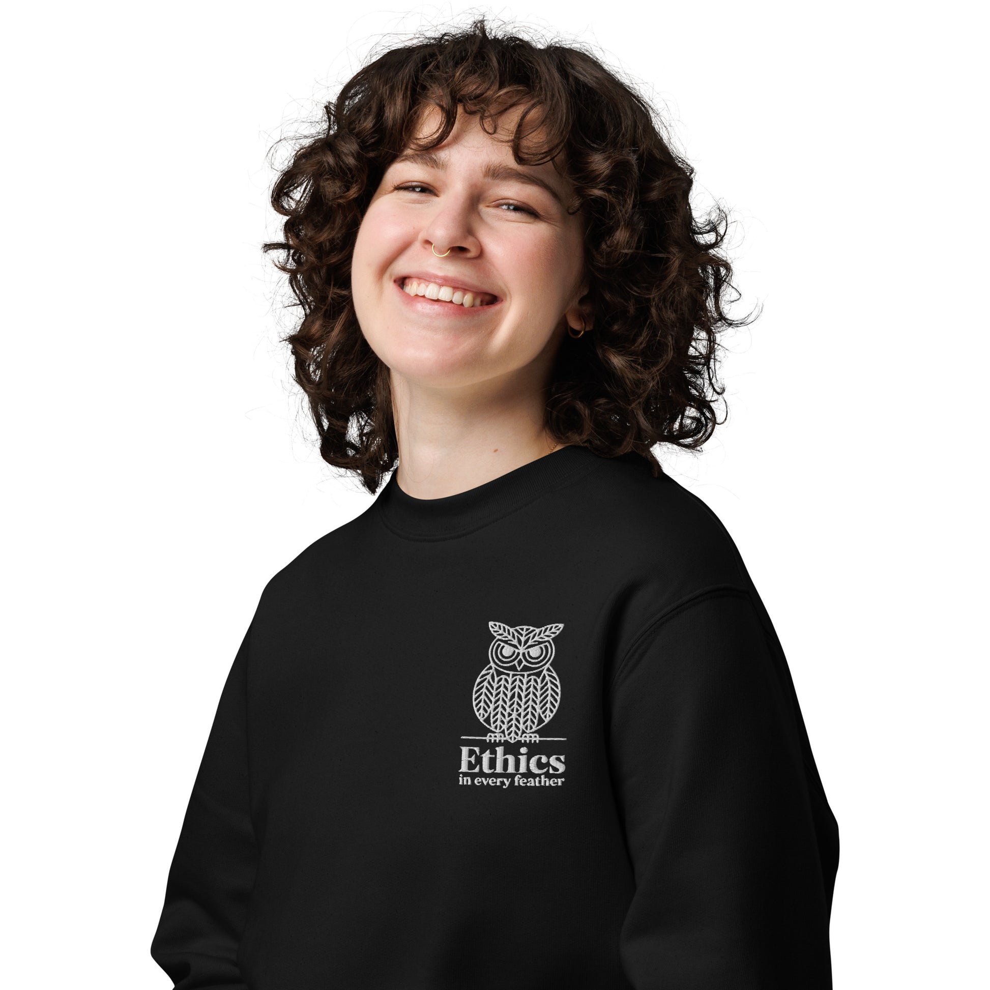 Owl Unisex Eco Sweatshirt – "Ethics in Every Feather" | Sustainable Fashion USA Dudeily