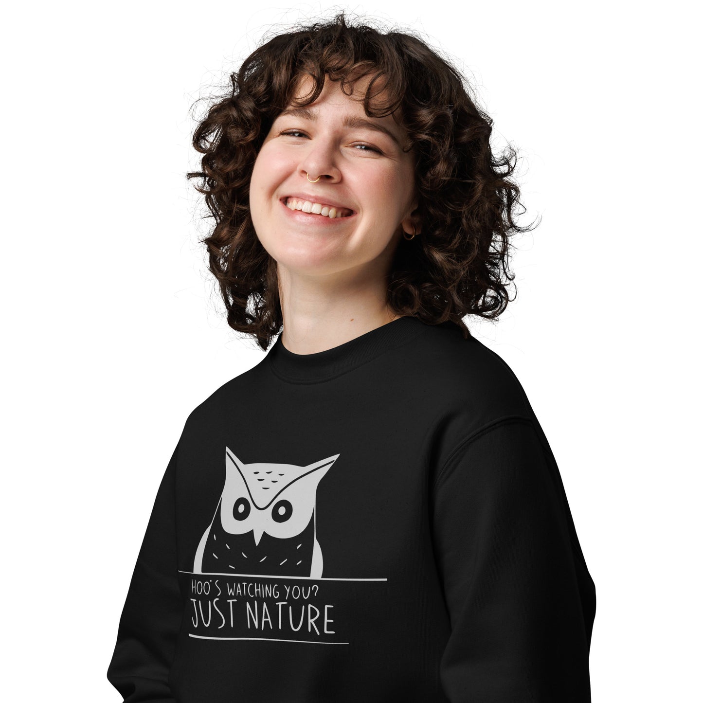 Unisex Eco Sweatshirt: 'Stay Cozy Hoot Loud' in Fall | Eco-Friendly Owl Apparel USA Dudeily