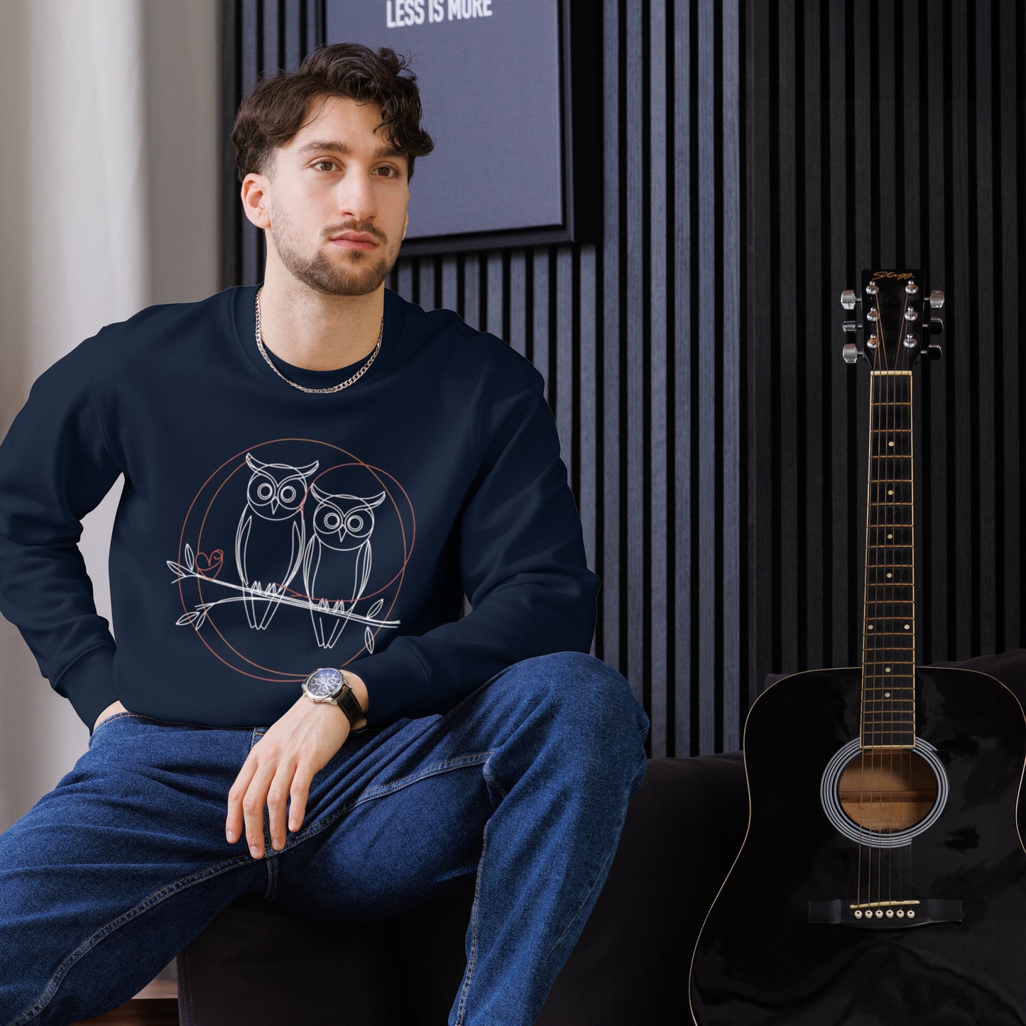 Unisex Eco Sweatshirt | Owl-Themed, Sustainable, Comfortable Style Dudeily