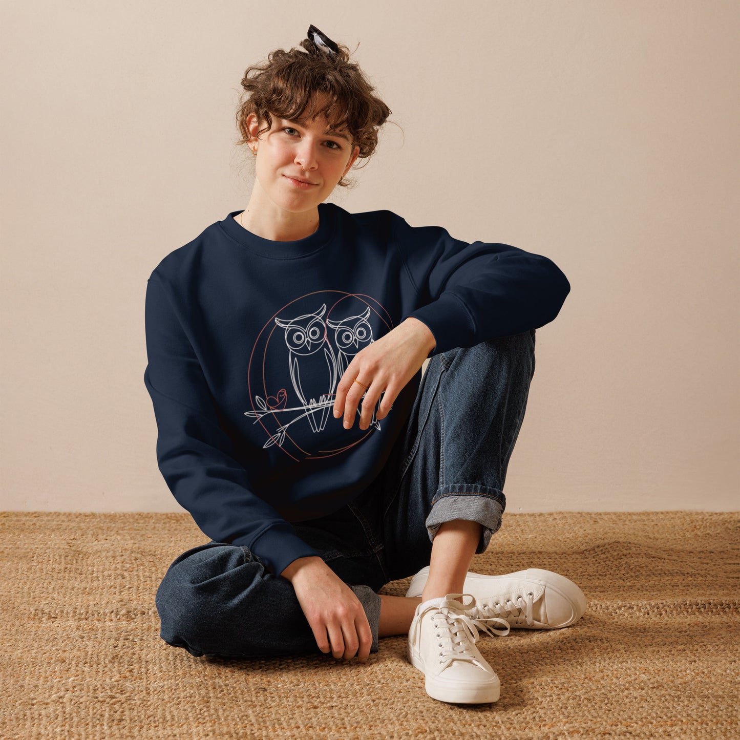 Unisex Eco Sweatshirt | Owl-Themed, Sustainable, Comfortable Style Dudeily