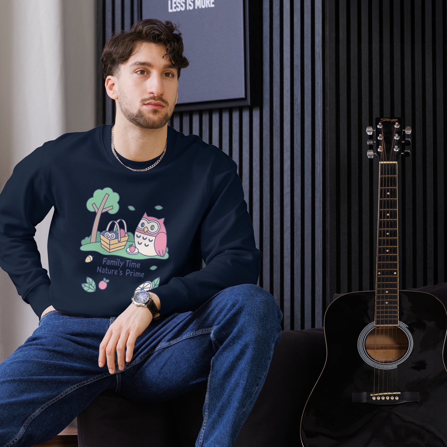 Unisex Eco Sweatshirt – OwlPure Sustainable Fashion for Family Day Comfort Dudeily