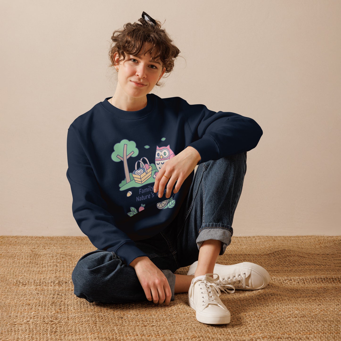 Unisex Eco Sweatshirt – OwlPure Sustainable Fashion for Family Day Comfort Dudeily