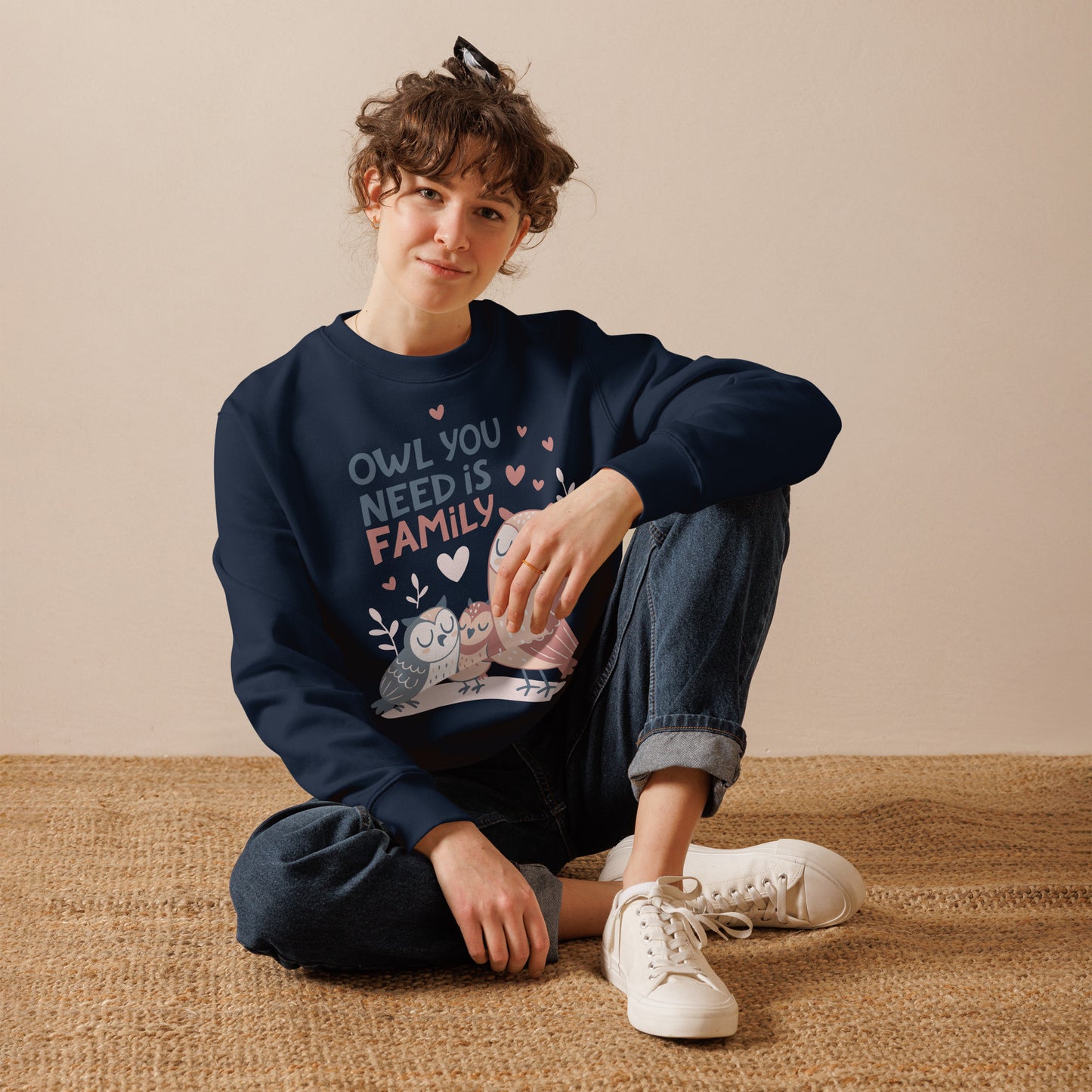 Unisex Eco Sweatshirt – OwlPure Sustainable Fashion for Family Day Comfort Dudeily