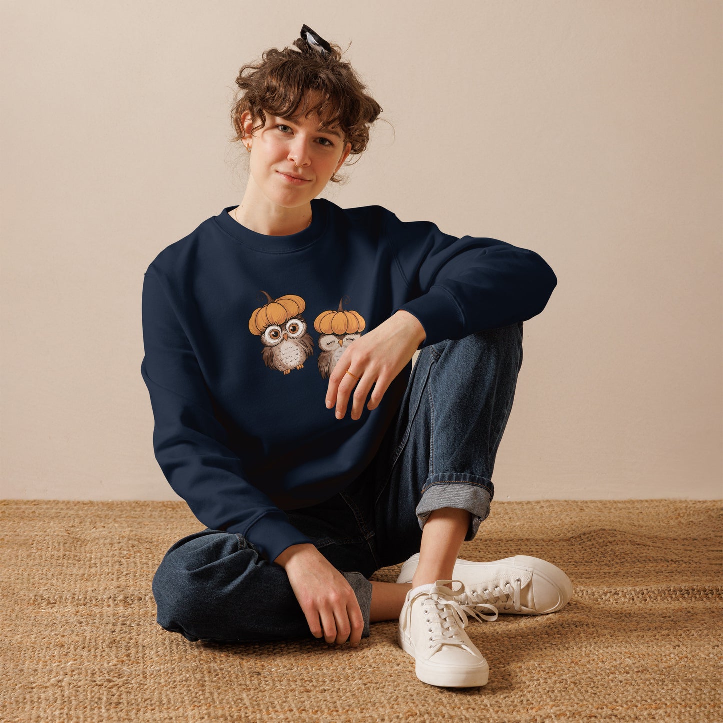 Unisex Eco Sweatshirt: Halloween Owl Sustainable & Cozy Style USA Dudeily