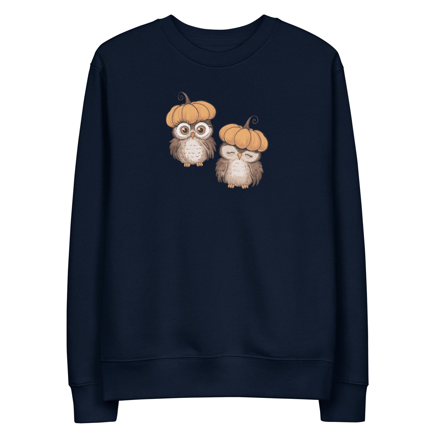 Unisex Eco Sweatshirt: Halloween Owl Sustainable Cozy Style USA Dudeily