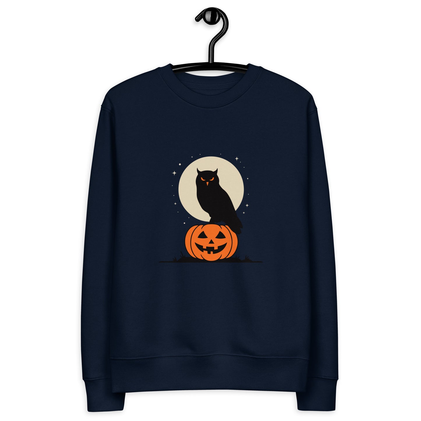Unisex Eco Sweatshirt: Halloween Owl Cozy Sustainable Style USA Dudeily