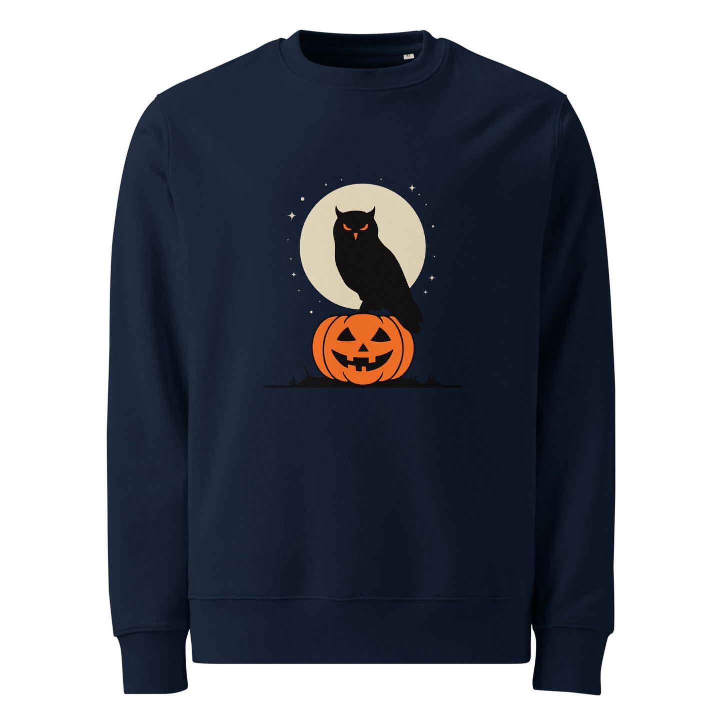 Unisex Eco Sweatshirt: Halloween Owl Cozy Sustainable Style USA Dudeily