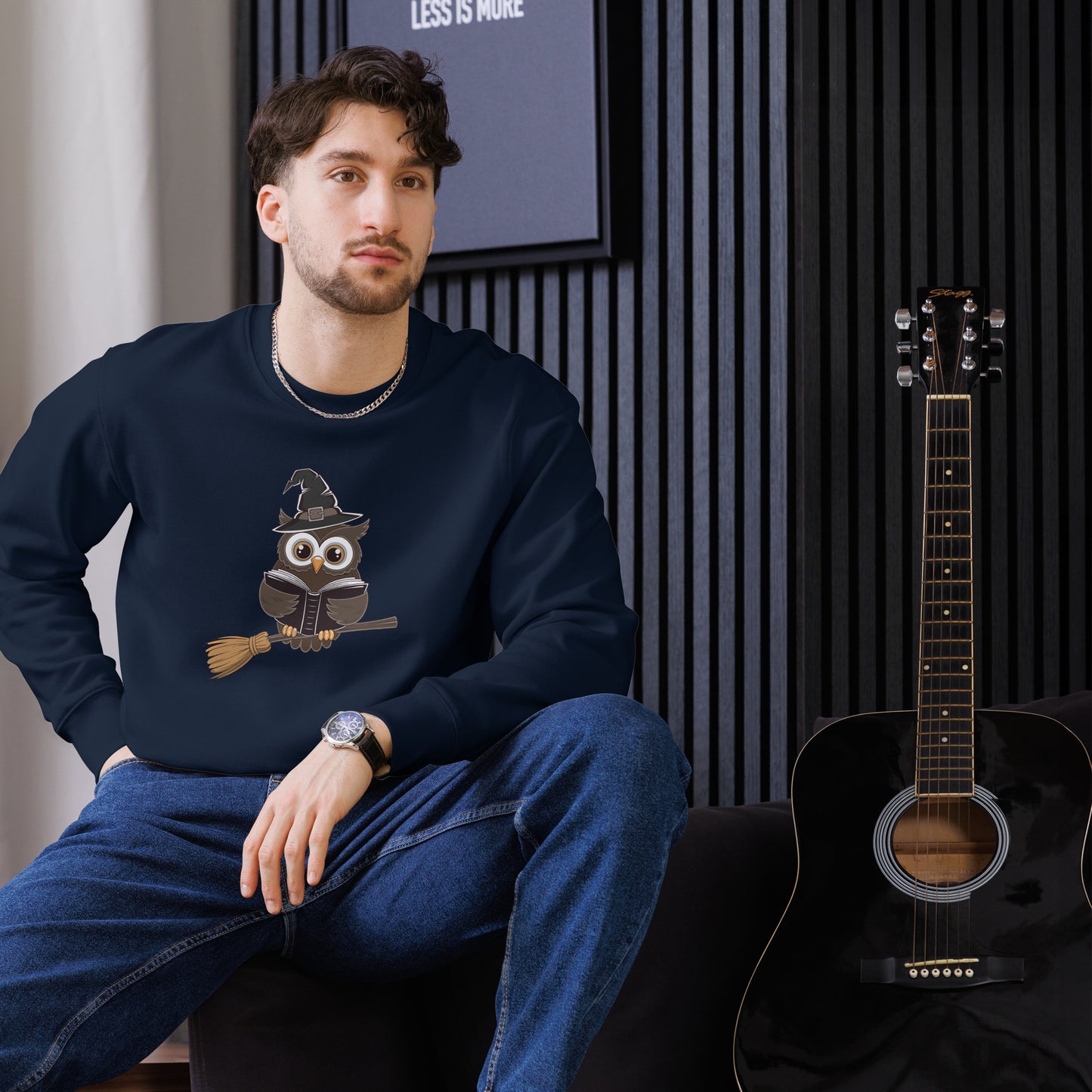 Unisex Eco Sweatshirt: Halloween Owl Cozy Sustainable Style USA Dudeily