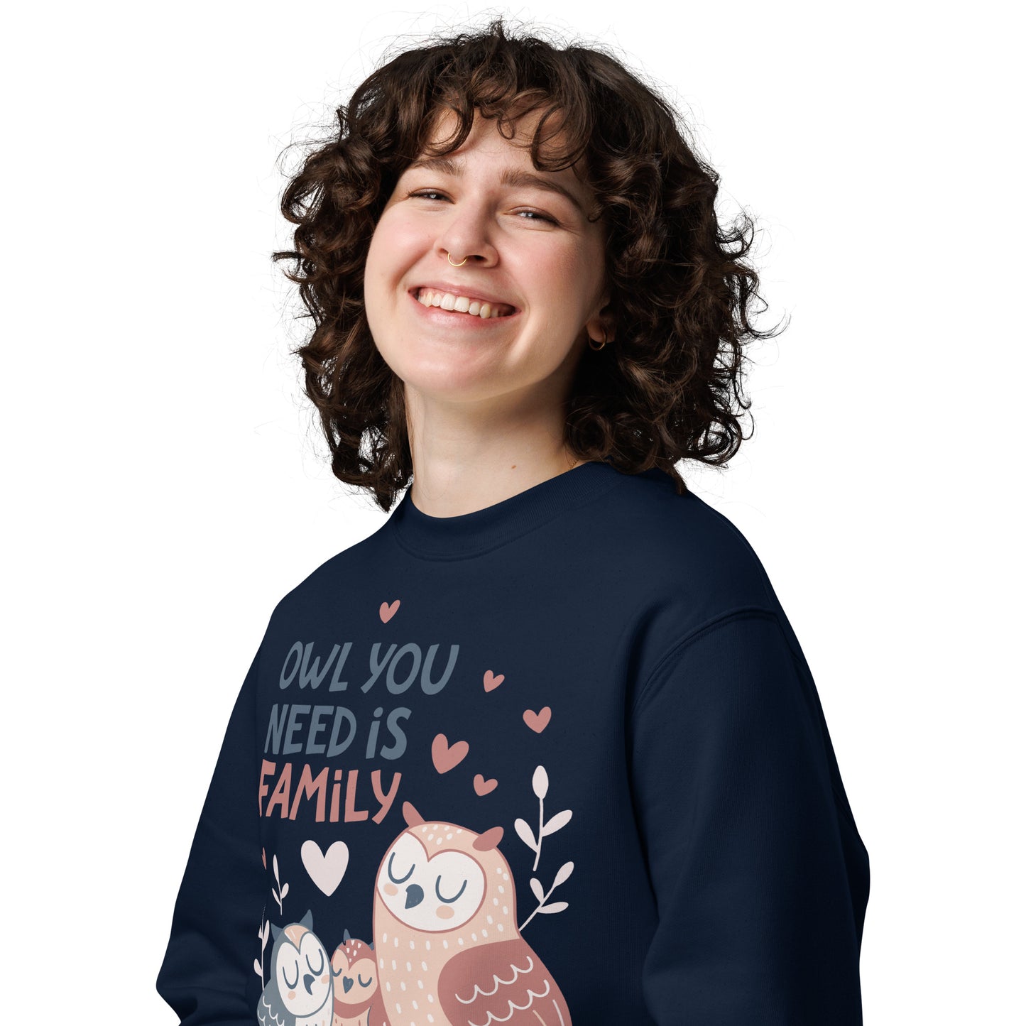 Unisex Eco Sweatshirt – OwlPure Sustainable Fashion for Family Day Comfort Dudeily