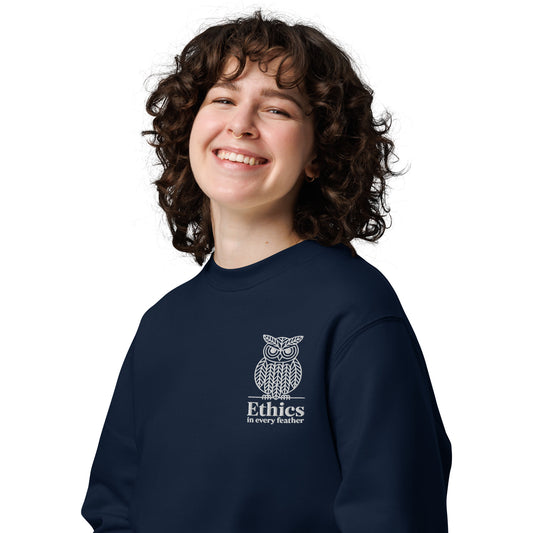 Owl Unisex Eco Sweatshirt – "Ethics in Every Feather" | Sustainable Fashion USA Dudeily
