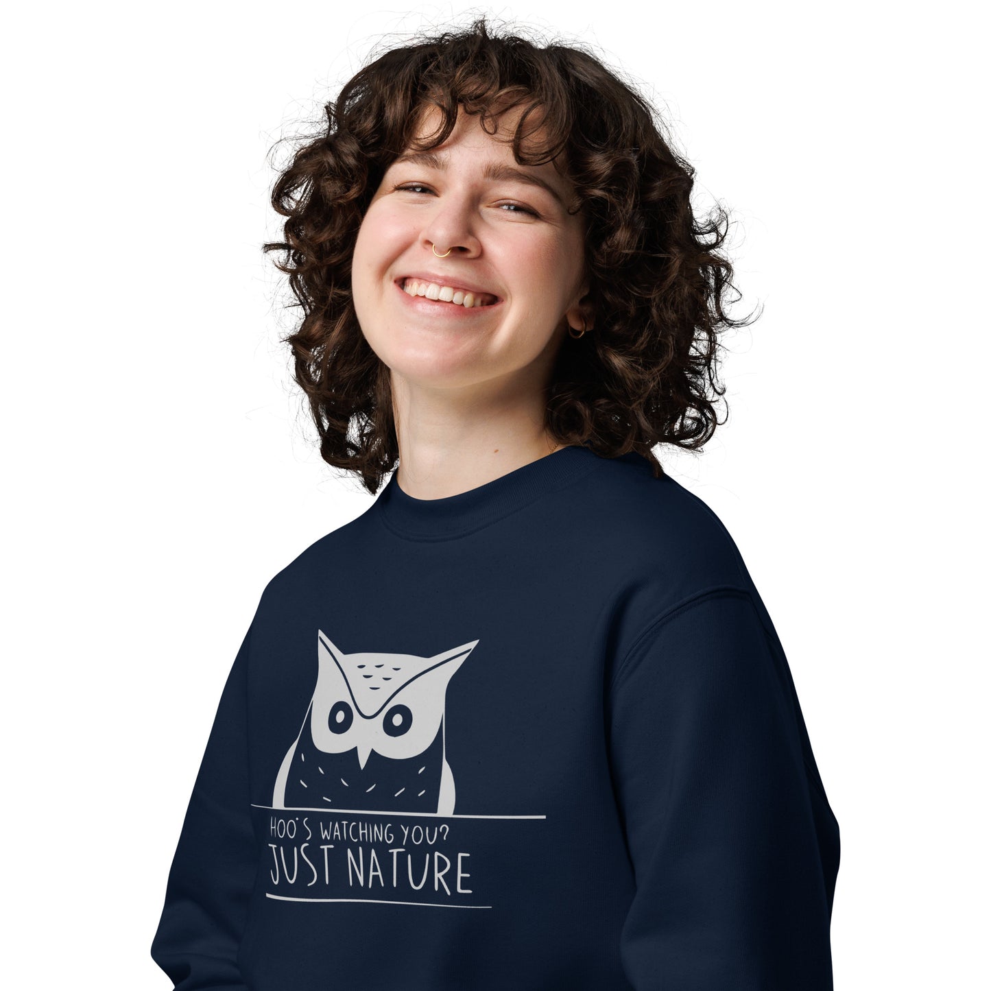 Unisex Eco Sweatshirt: 'Stay Cozy Hoot Loud' in Fall | Eco-Friendly Owl Apparel USA Dudeily