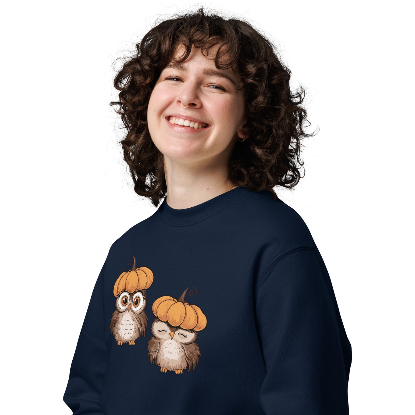 Unisex Eco Sweatshirt: Halloween Owl Sustainable & Cozy Style USA Dudeily