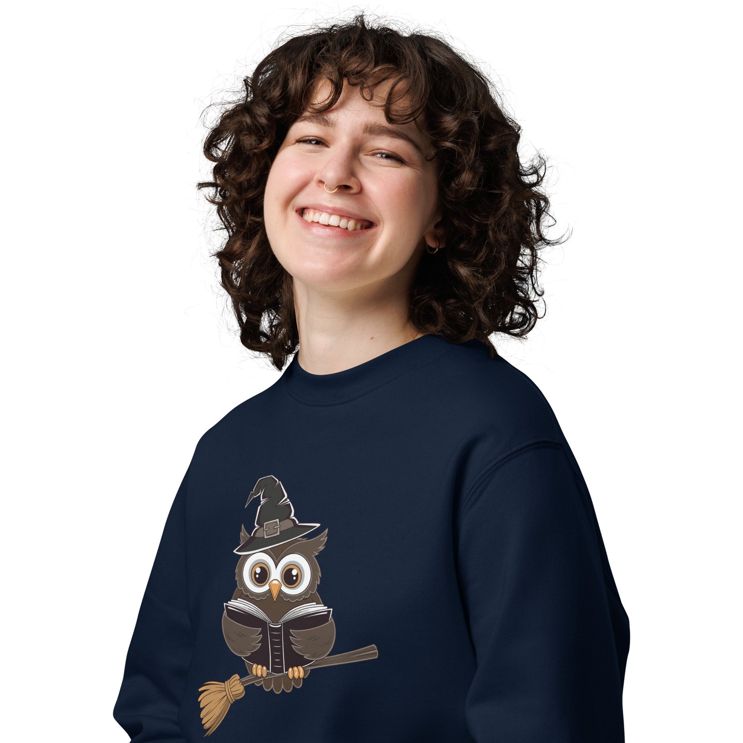 Unisex Eco Sweatshirt: Halloween Owl Cozy Sustainable Style USA Dudeily