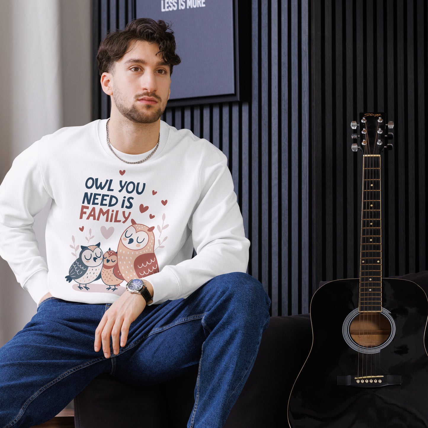 Unisex Eco Sweatshirt – OwlPure Sustainable Fashion for Family Day Comfort Dudeily