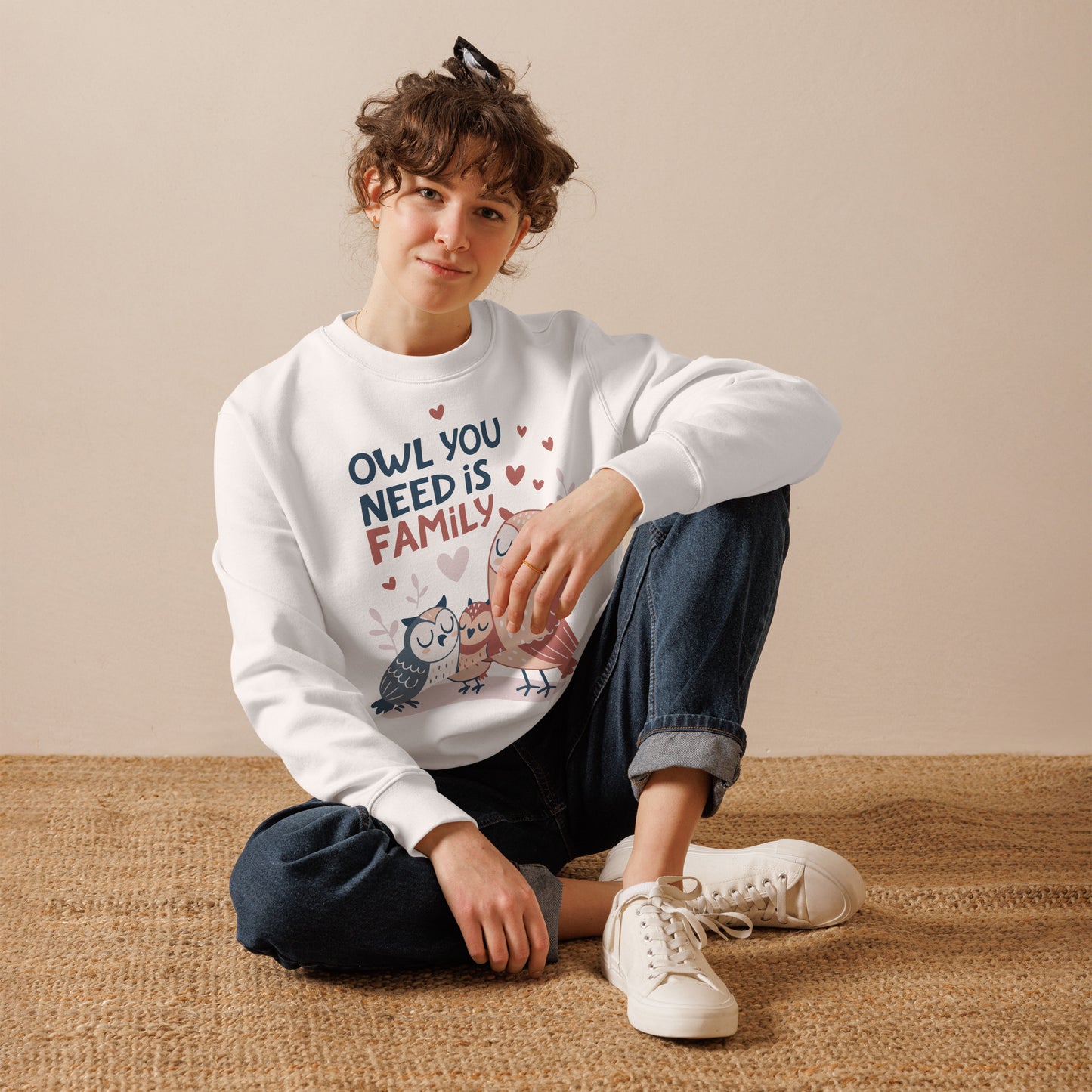 Unisex Eco Sweatshirt – OwlPure Sustainable Fashion for Family Day Comfort Dudeily