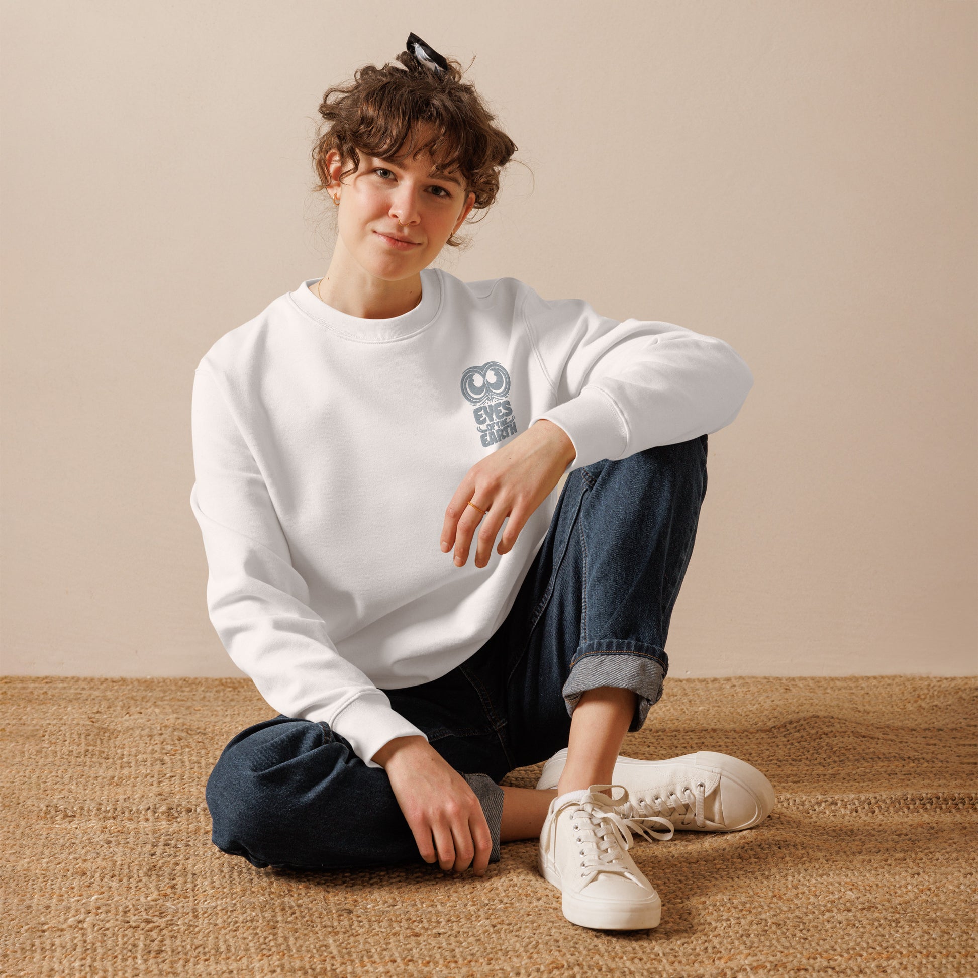 Owl Unisex Eco Sweatshirt: 'Eyes of the Earth' in Fall | Sustainable Fashion USA Dudeily