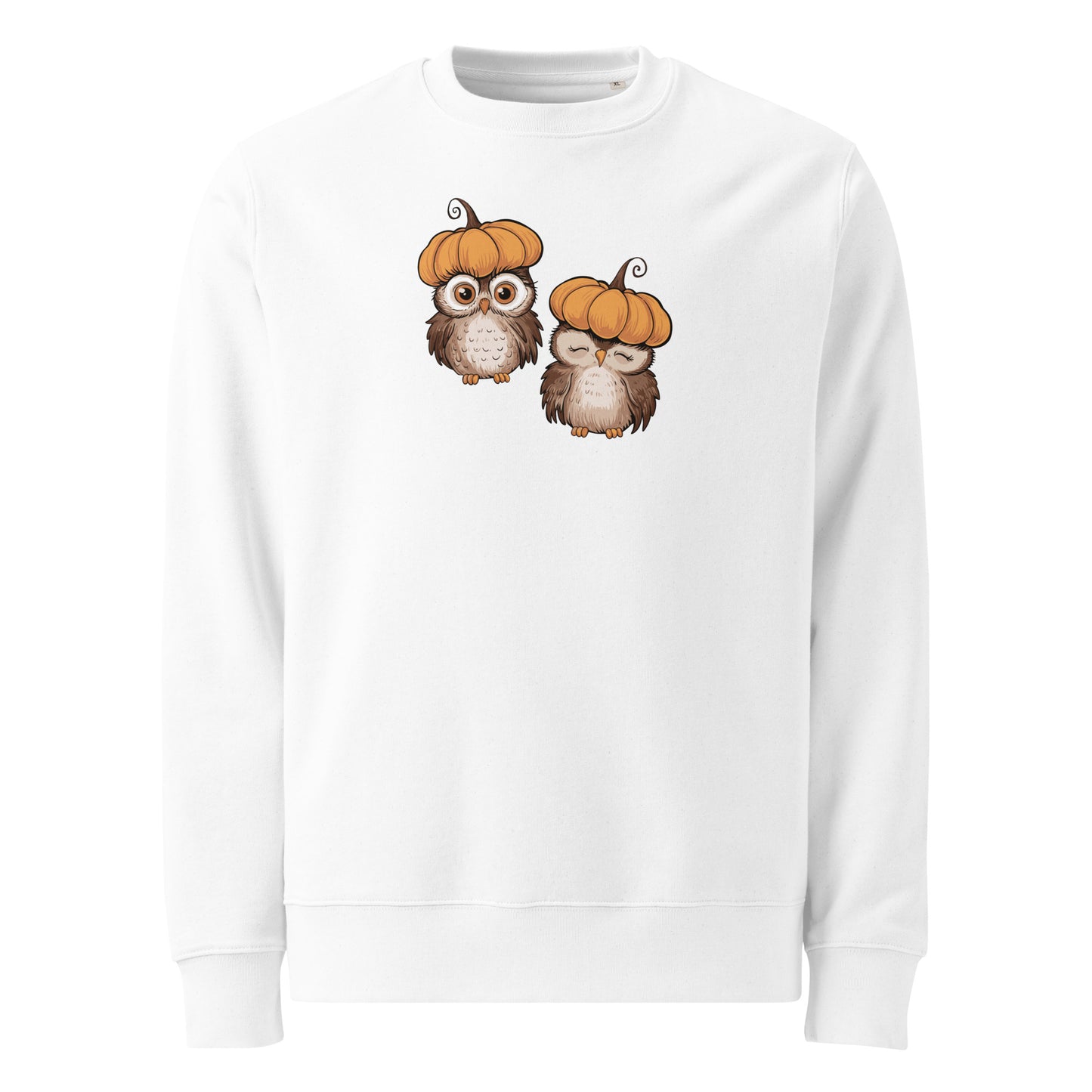 Unisex Eco Sweatshirt: Halloween Owl Sustainable Cozy Style USA Dudeily