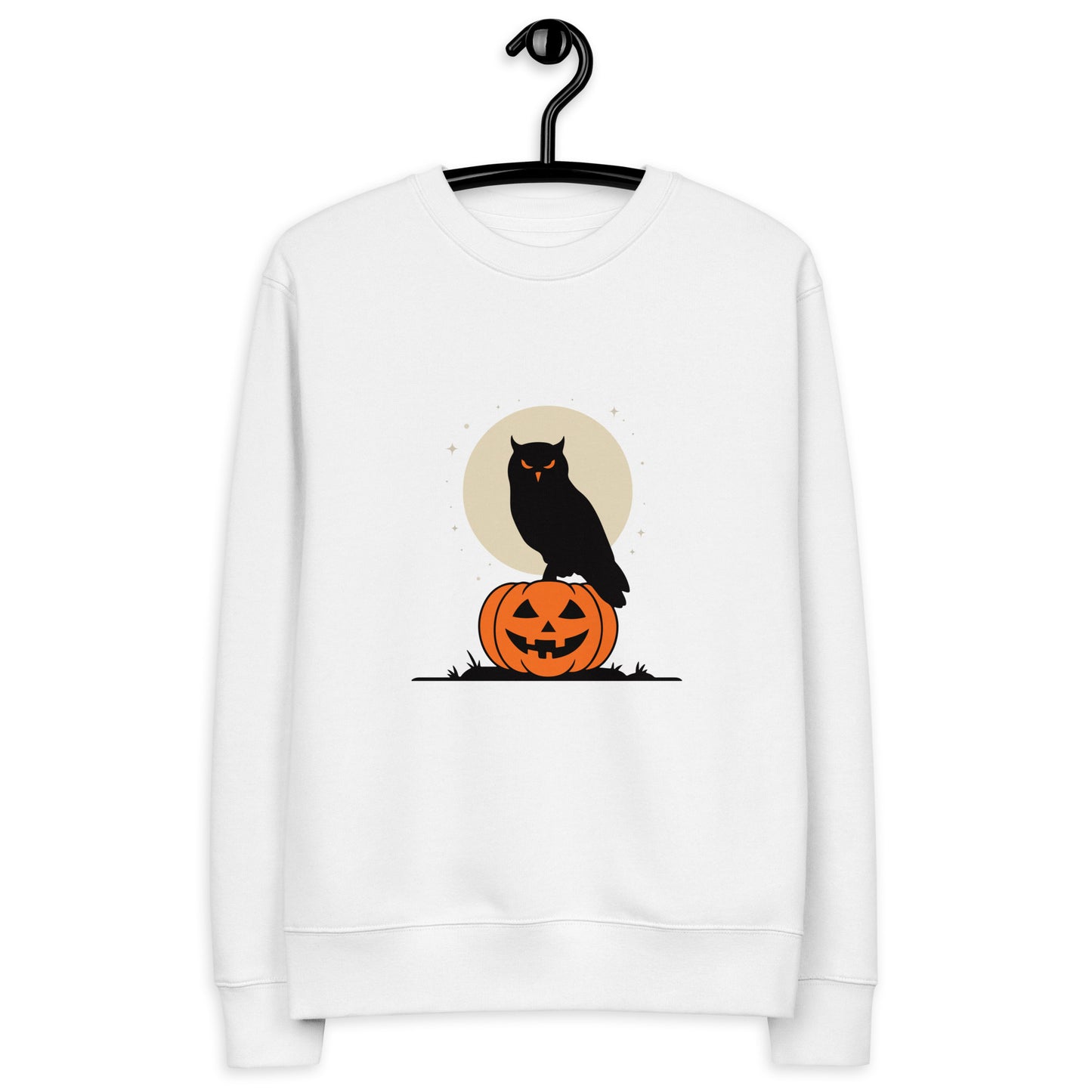 Unisex Eco Sweatshirt: Halloween Owl Cozy Sustainable Style USA Dudeily