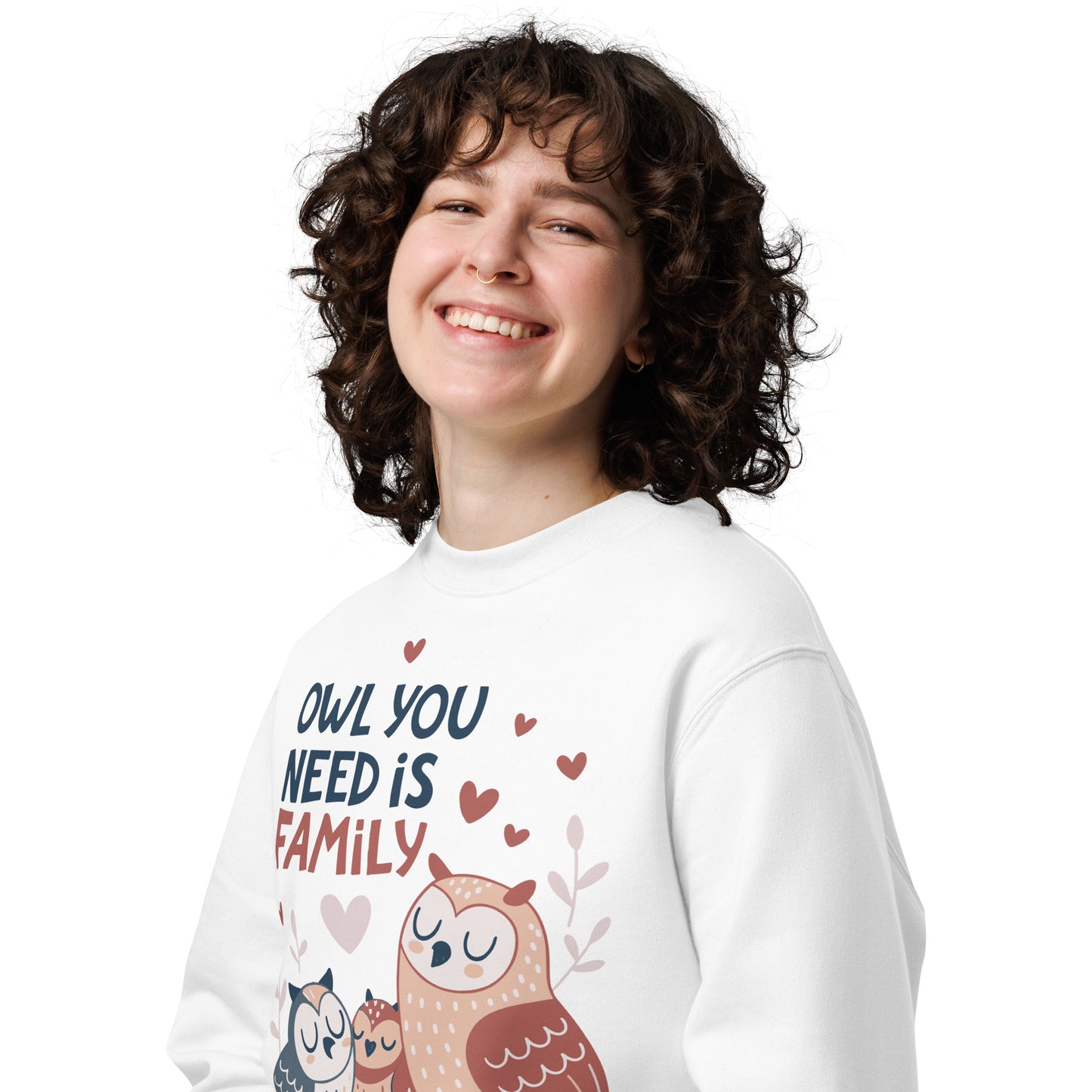 Unisex Eco Sweatshirt – OwlPure Sustainable Fashion for Family Day Comfort Dudeily
