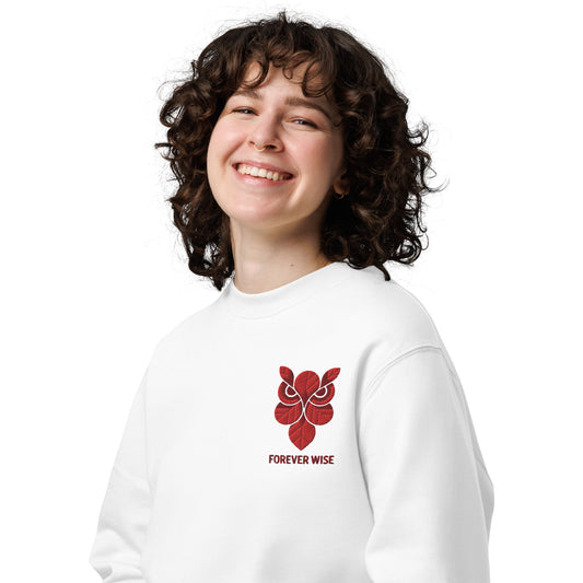 Owl Unisex Eco Sweatshirt: 'Forever Wise' in Fall | Sustainable Fashion USA Dudeily