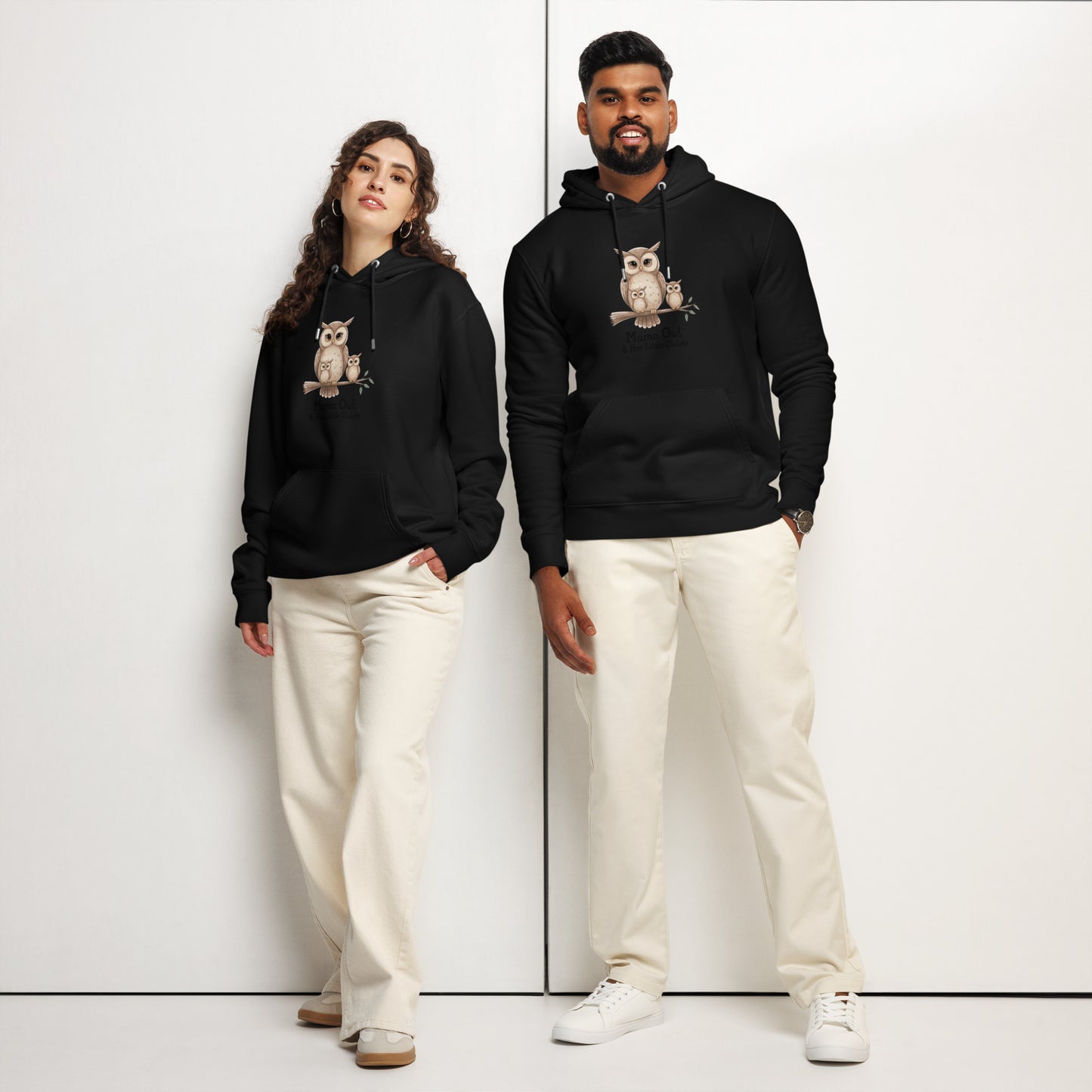 Unisex Essential Organic Hoodie – Owl-Themed Eco-Friendly & Sustainable Dudeily