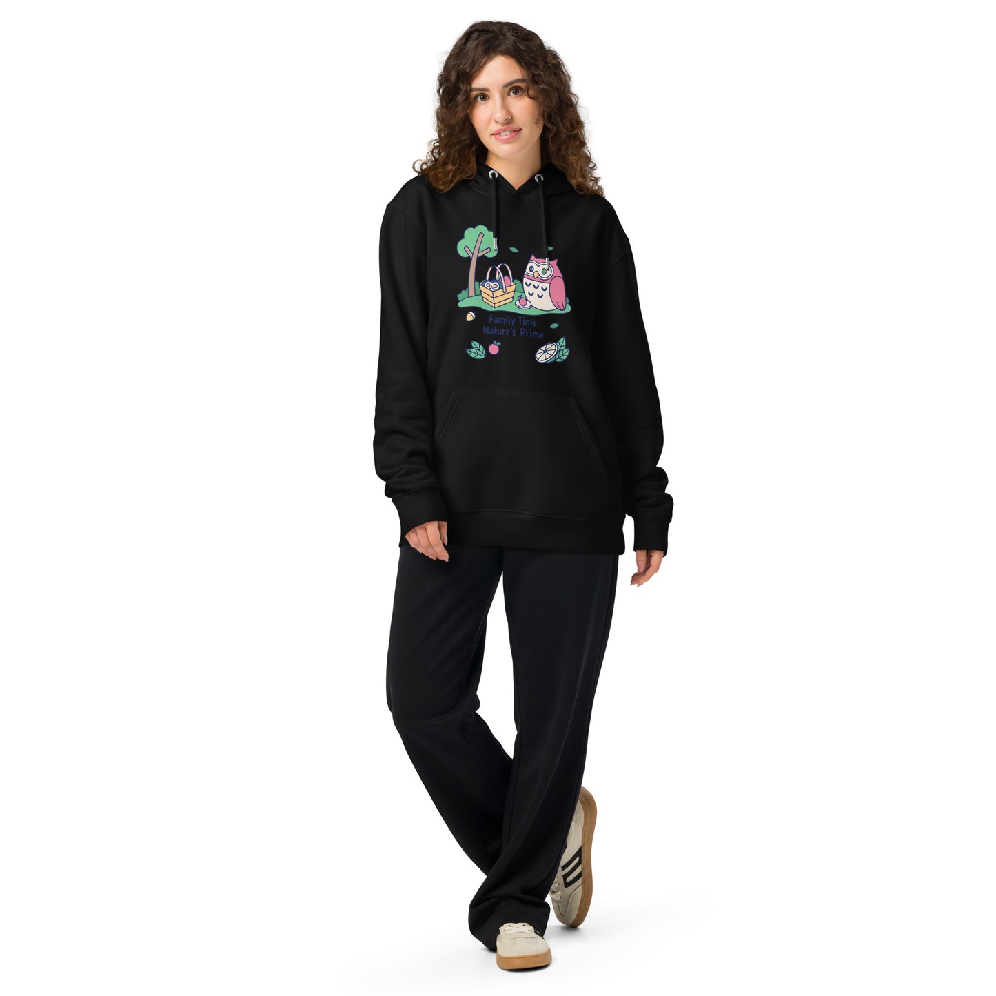 Unisex Essential Organic Hoodie – OwlNest Sustainable Fashion for Cozy Family Day Moments Black Dudeily