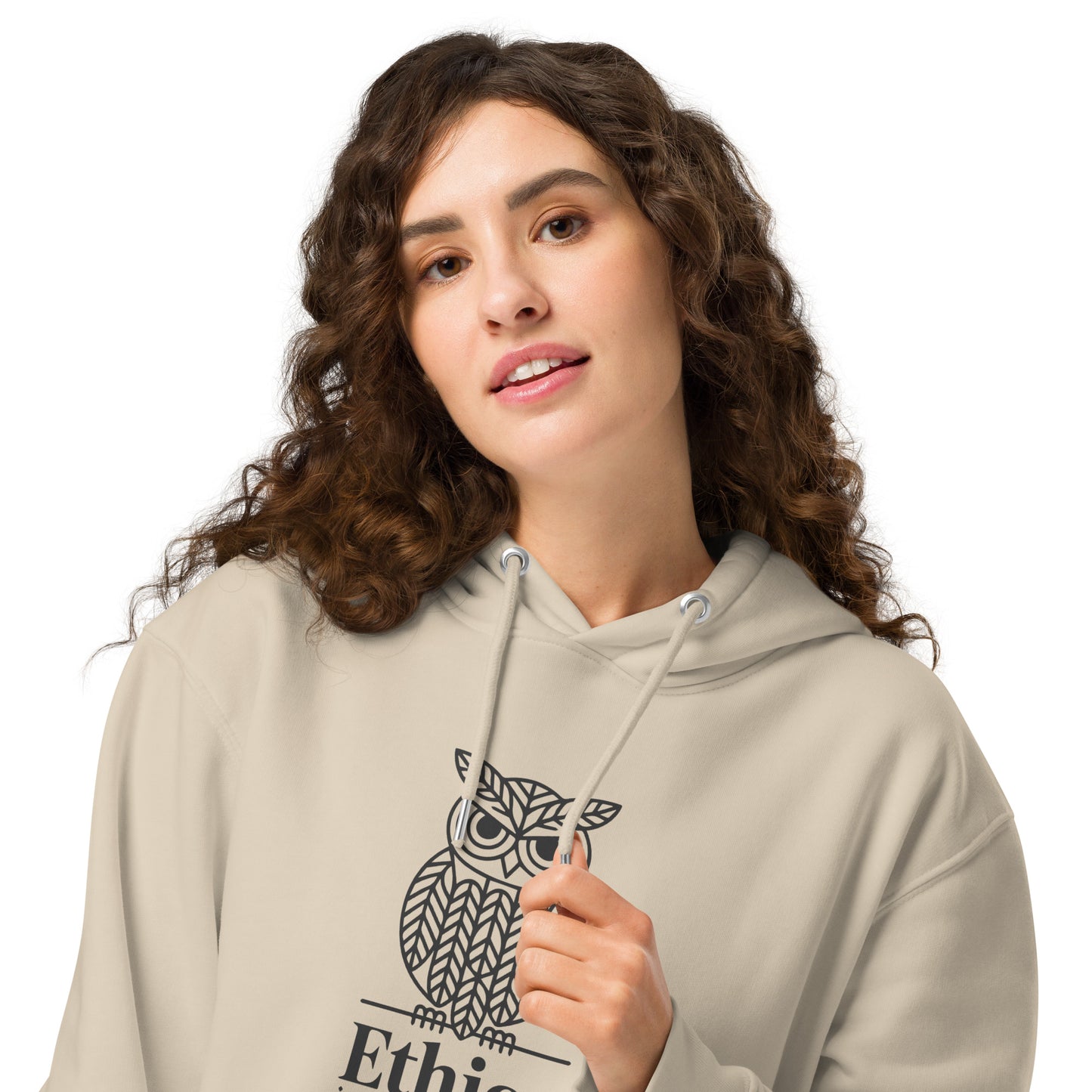 Unisex Essential Organic Hoodie: 'Ethics in Every Feather' | Sustainable Owl Fashion USA Dudeily