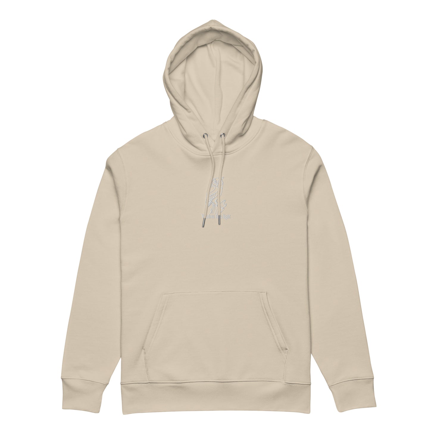 Owl Unisex Essential Organic Hoodie: 'Wisdom Flies Light' in Fall | Sustainable Fashion Dudeily