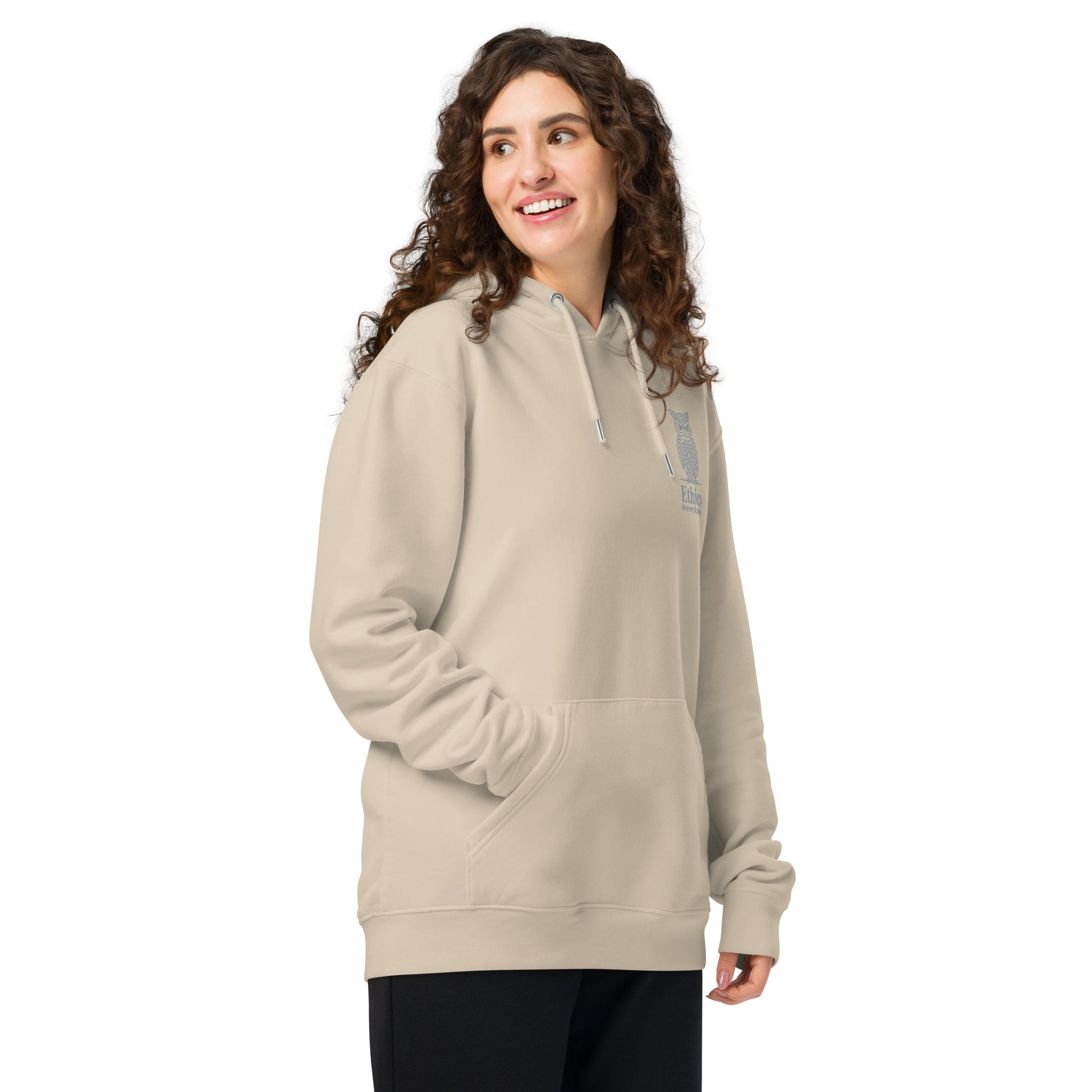 Owl Unisex Essential Organic Hoodie – "Ethics in Every Feather" | Sustainable Fashion Dudeily