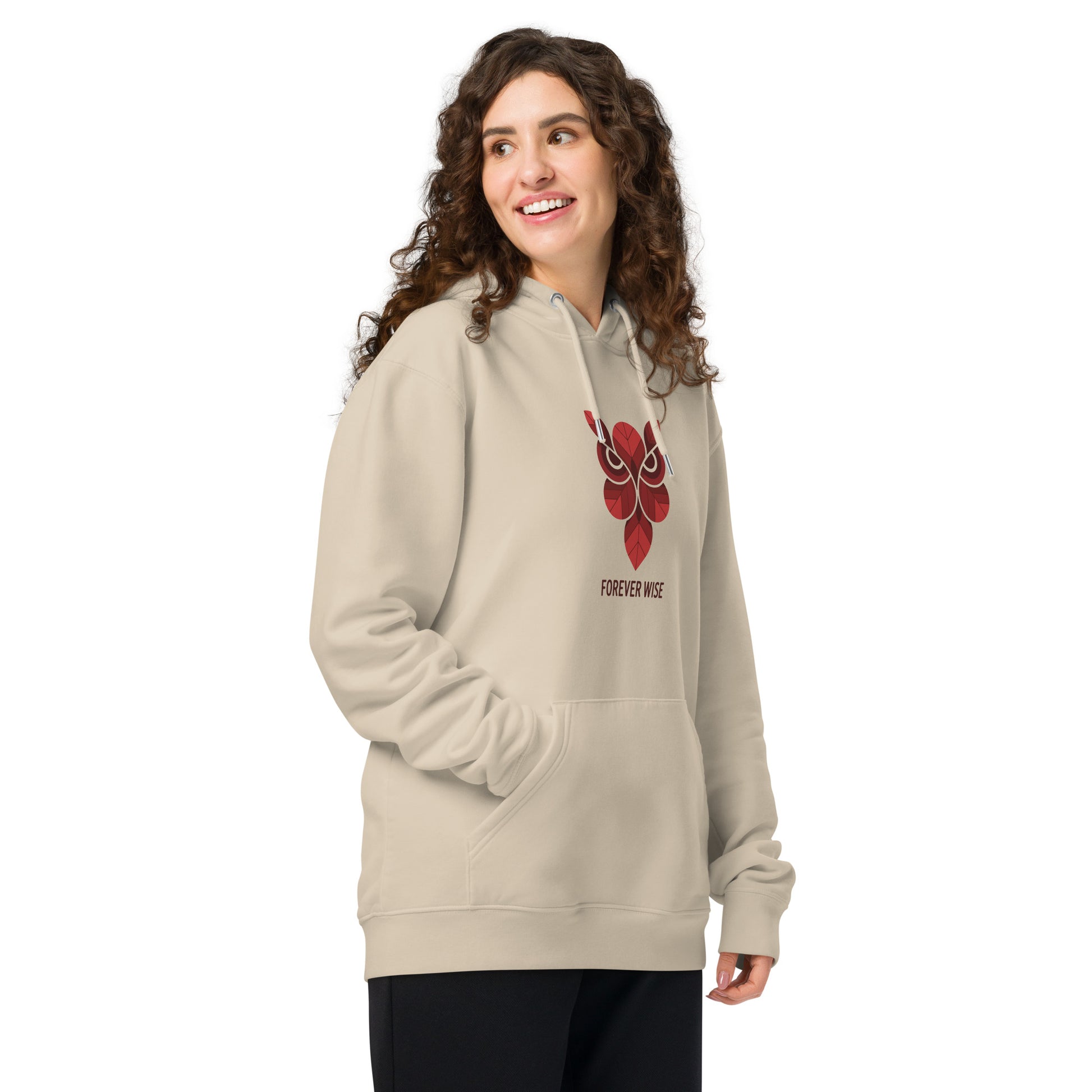 Unisex Essential Organic Hoodie: 'Forever Wise' | Sustainable Owl Fashion USA Dudeily