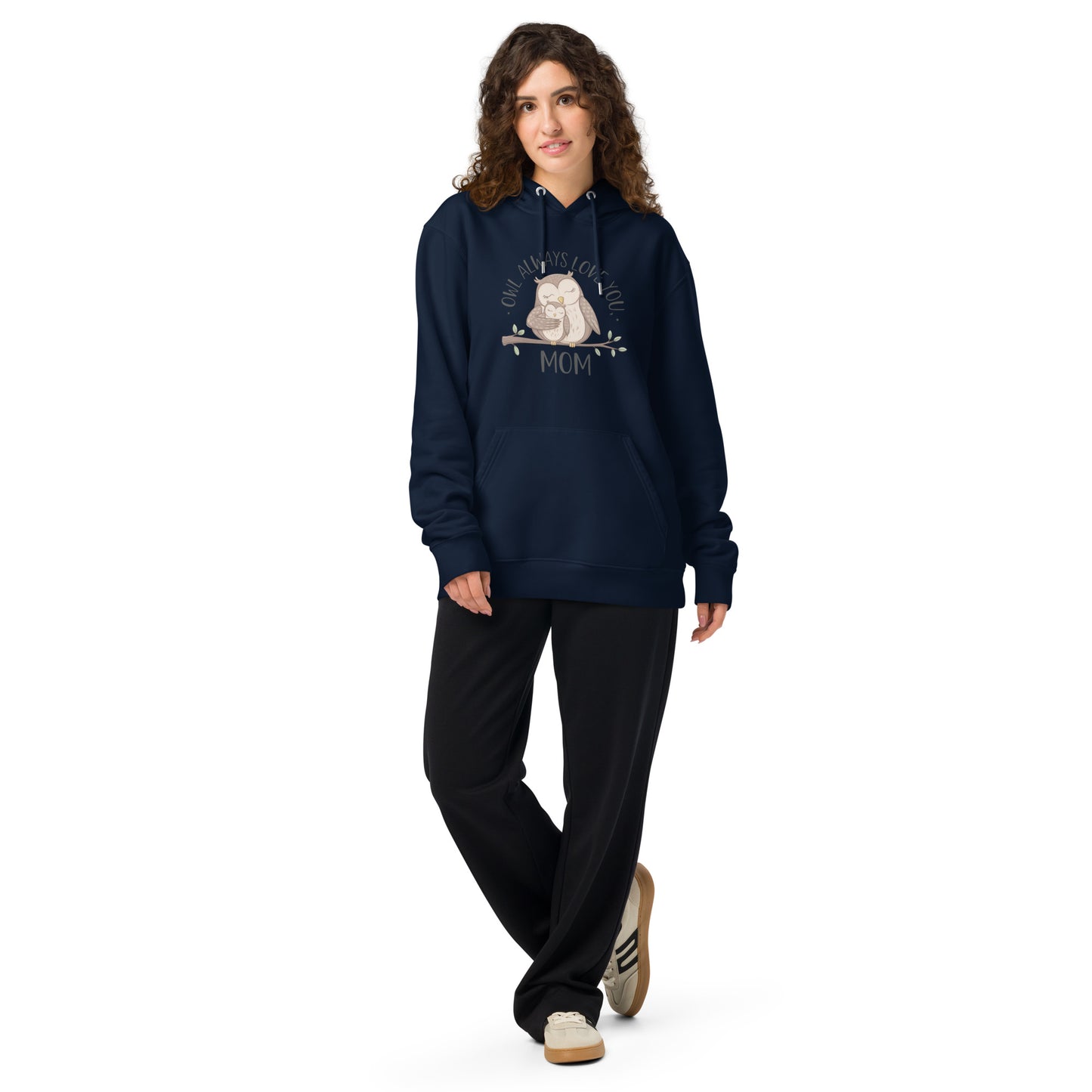 Unisex Essential Organic Hoodie – Sustainable Owl-Themed Pullover for Comfort & Style French Navy Dudeily