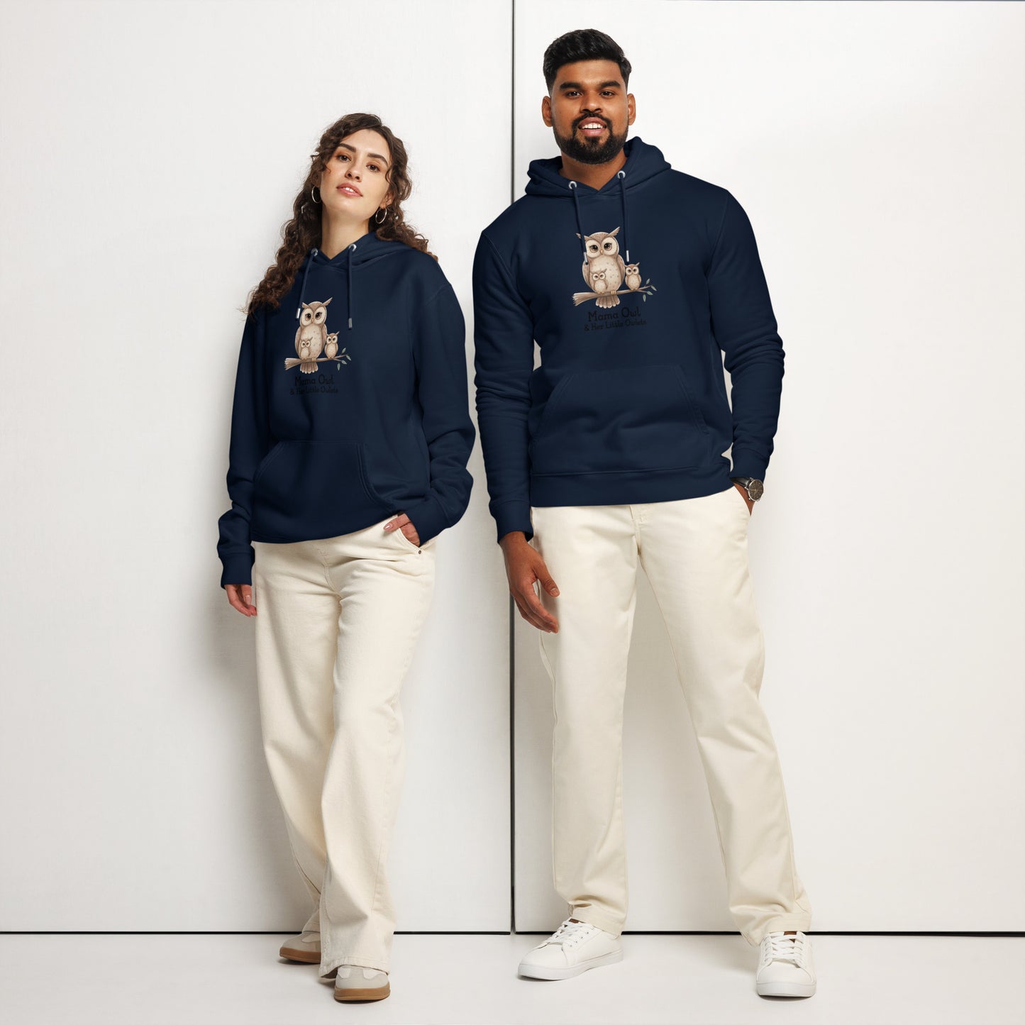 Unisex Essential Organic Hoodie – Owl-Themed Eco-Friendly & Sustainable Dudeily