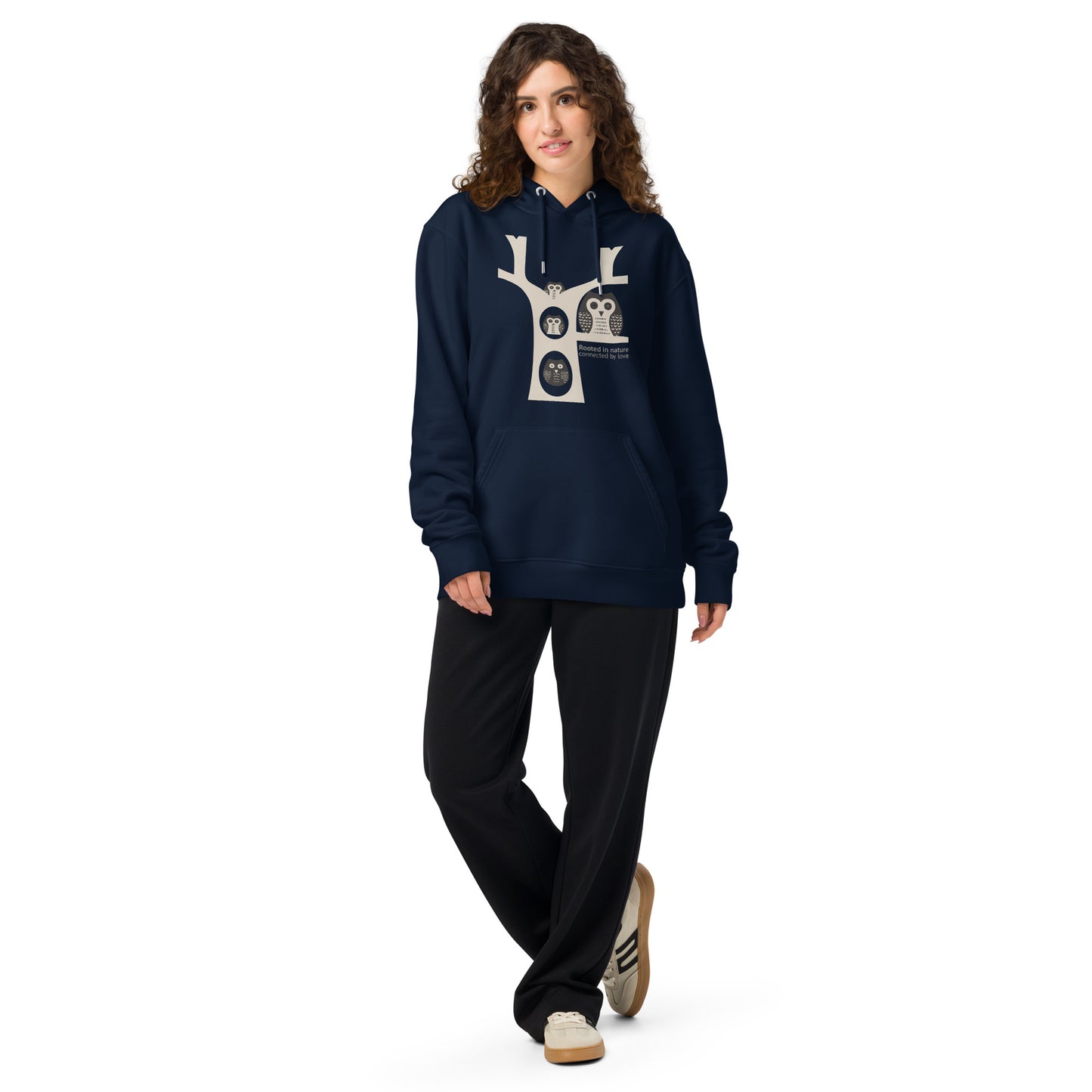 OwlNest Unisex Essential Organic Hoodie – Sustainable Fashion USA | Family Day Edition French Navy Dudeily