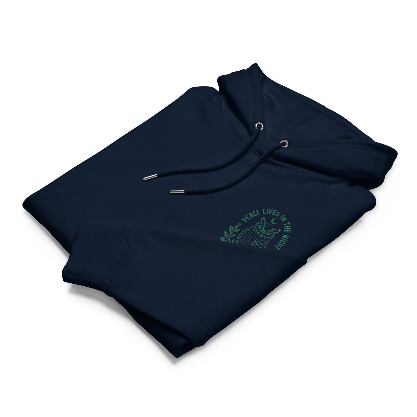 Owl Unisex Essential Organic Hoodie-'Peace Lives in the Night' in Fall | Sustainable Fashion Dudeily