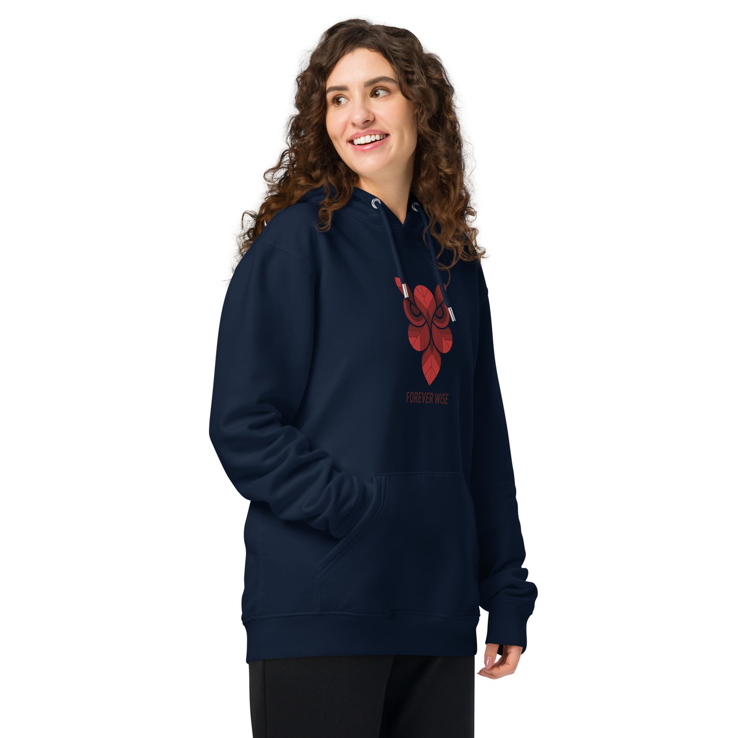 Unisex Essential Organic Hoodie: 'Forever Wise' | Sustainable Owl Fashion USA Dudeily