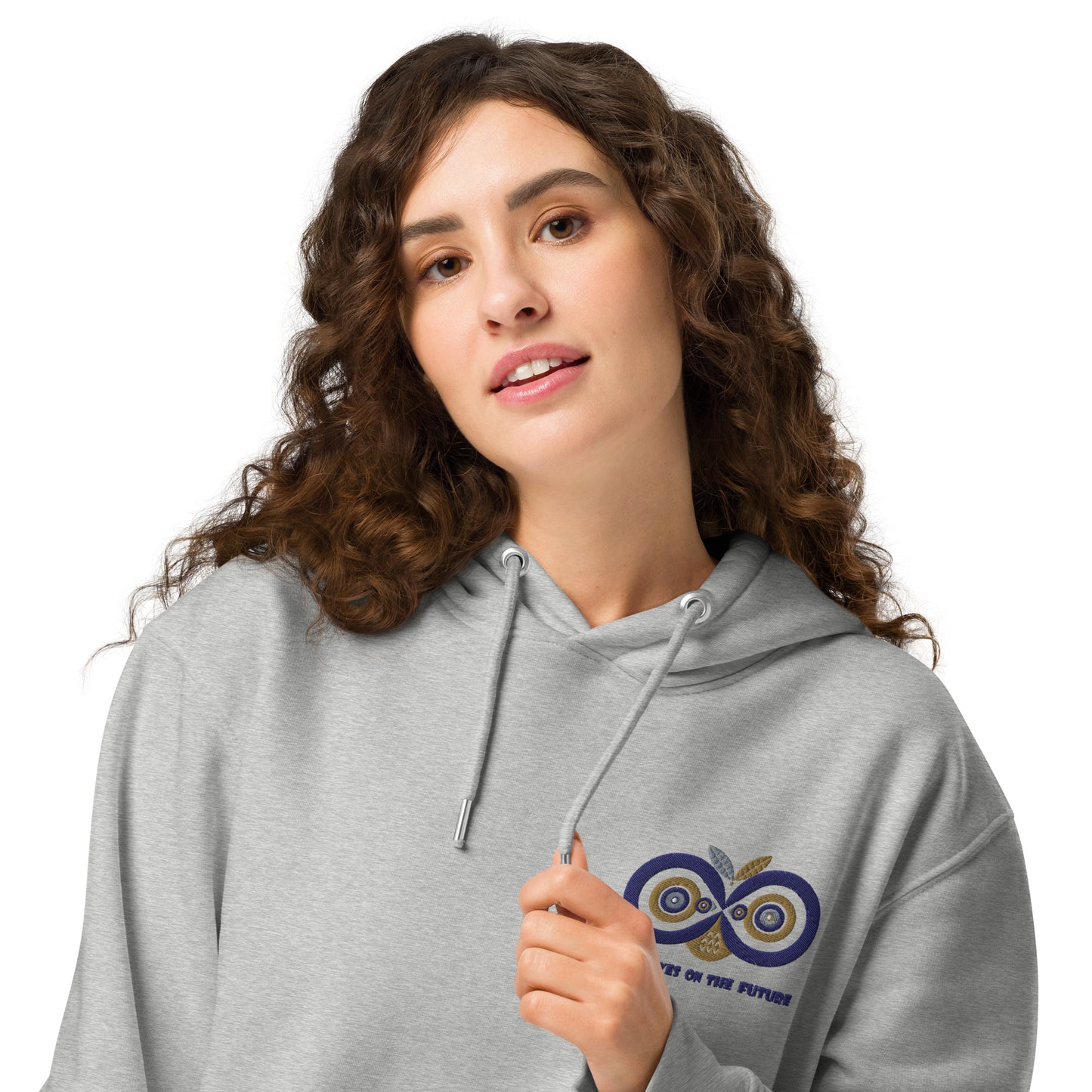 Unisex Essential Organic Hoodie: Owl Eyes on the Future | Owl Embroidered Eco-Friendly Fashion Dudeily