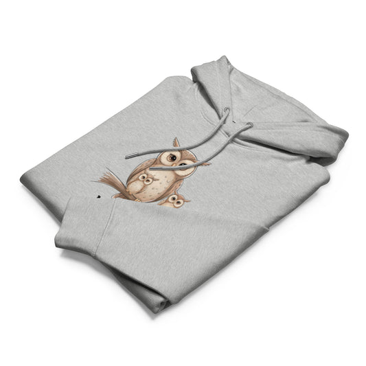 Unisex Essential Organic Hoodie – Owl-Themed Eco-Friendly & Sustainable Dudeily