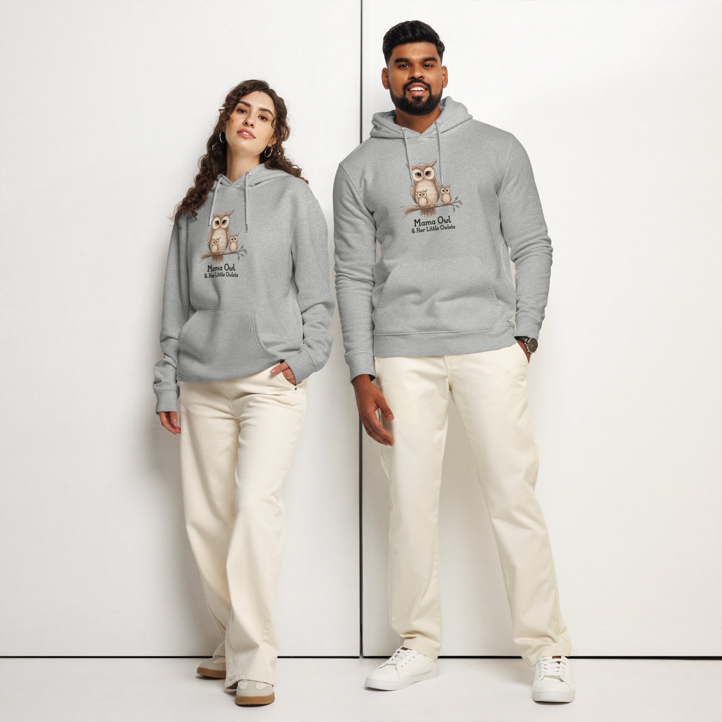 Unisex Essential Organic Hoodie – Owl-Themed Eco-Friendly & Sustainable Dudeily