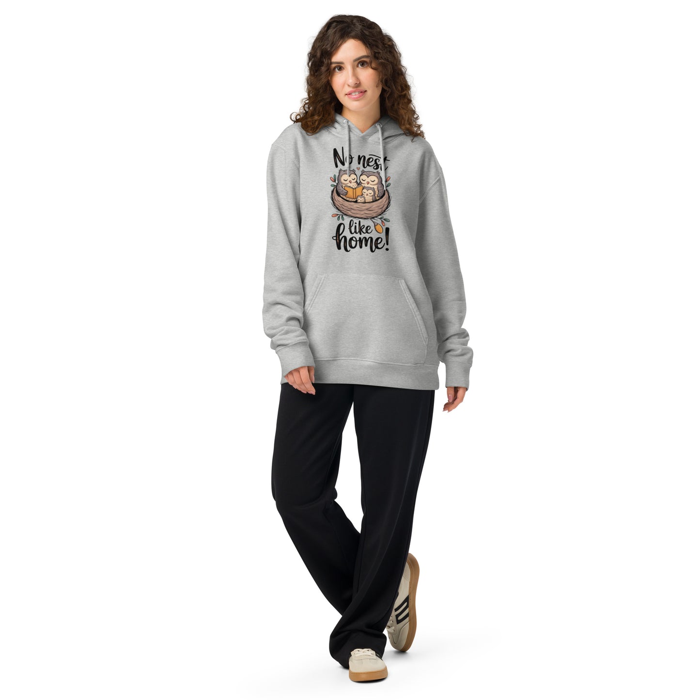 The OwlNest Unisex Essential Organic Hoodie – Eco-Friendly & Timeless Heather Grey Dudeily