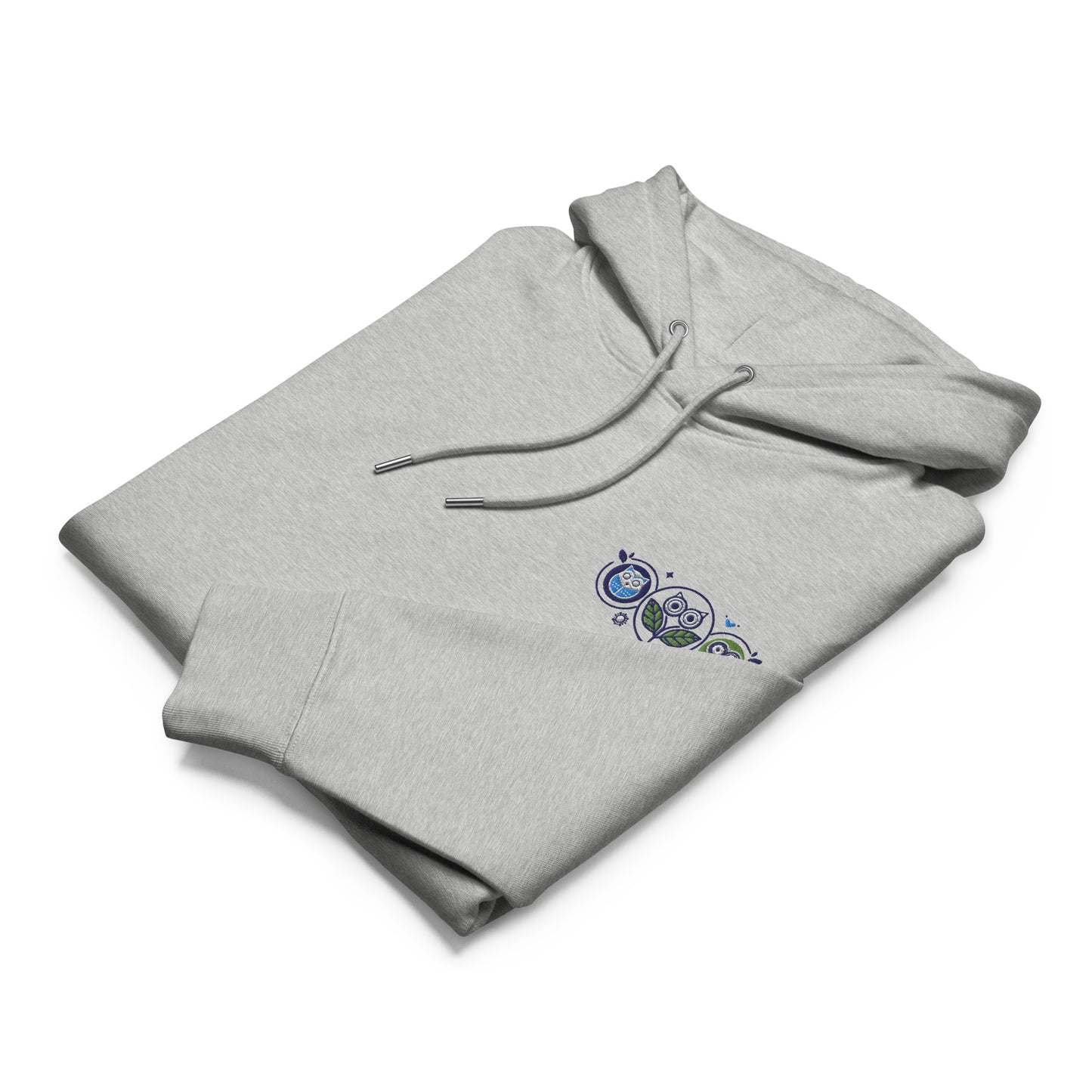 Unisex Essential Organic Hoodie: Nature’s Union | Owl Embroidered Sustainable Fashion Dudeily