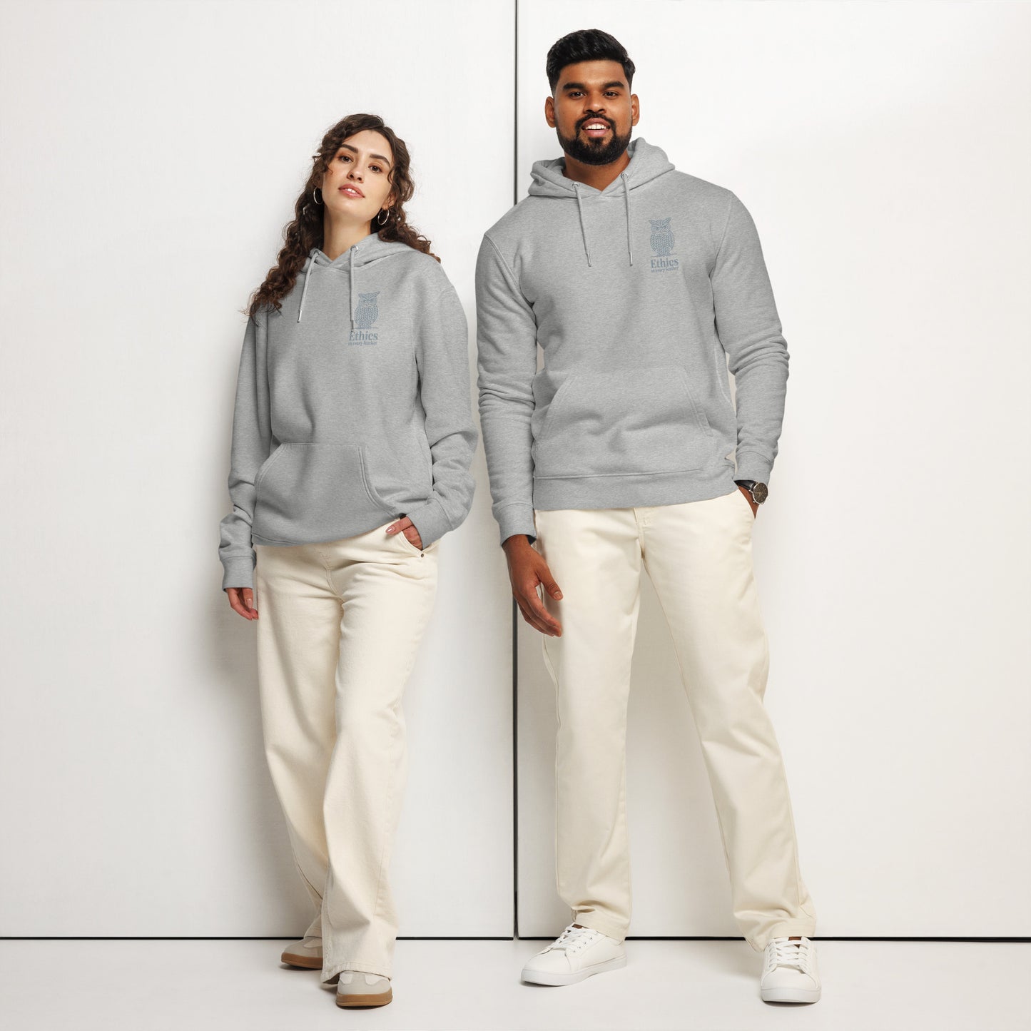Owl Unisex Essential Organic Hoodie – "Ethics in Every Feather" | Sustainable Fashion Dudeily