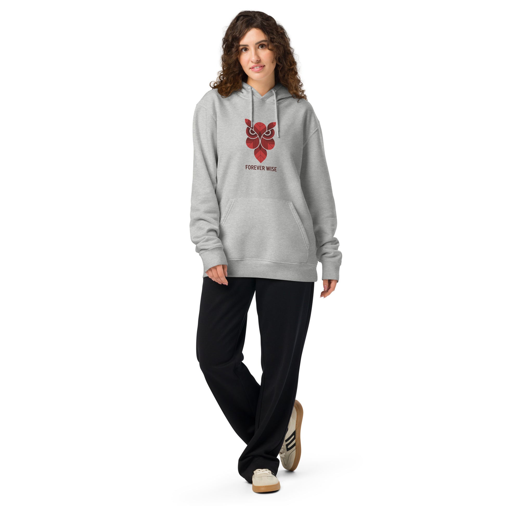 Unisex Essential Organic Hoodie: 'Forever Wise' | Sustainable Owl Fashion USA Dudeily