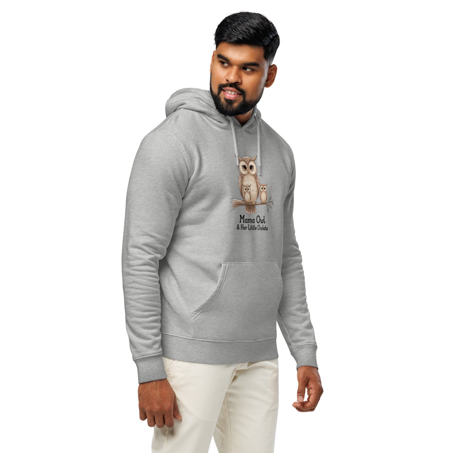 Unisex Essential Organic Hoodie – Owl-Themed Eco-Friendly & Sustainable Dudeily