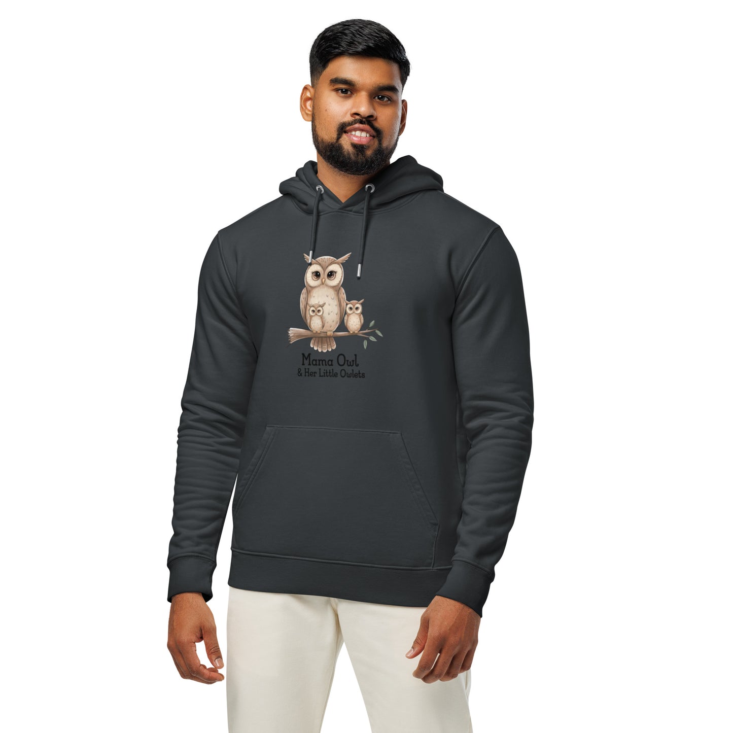 Unisex Essential Organic Hoodie – Owl-Themed Eco-Friendly & Sustainable Dudeily