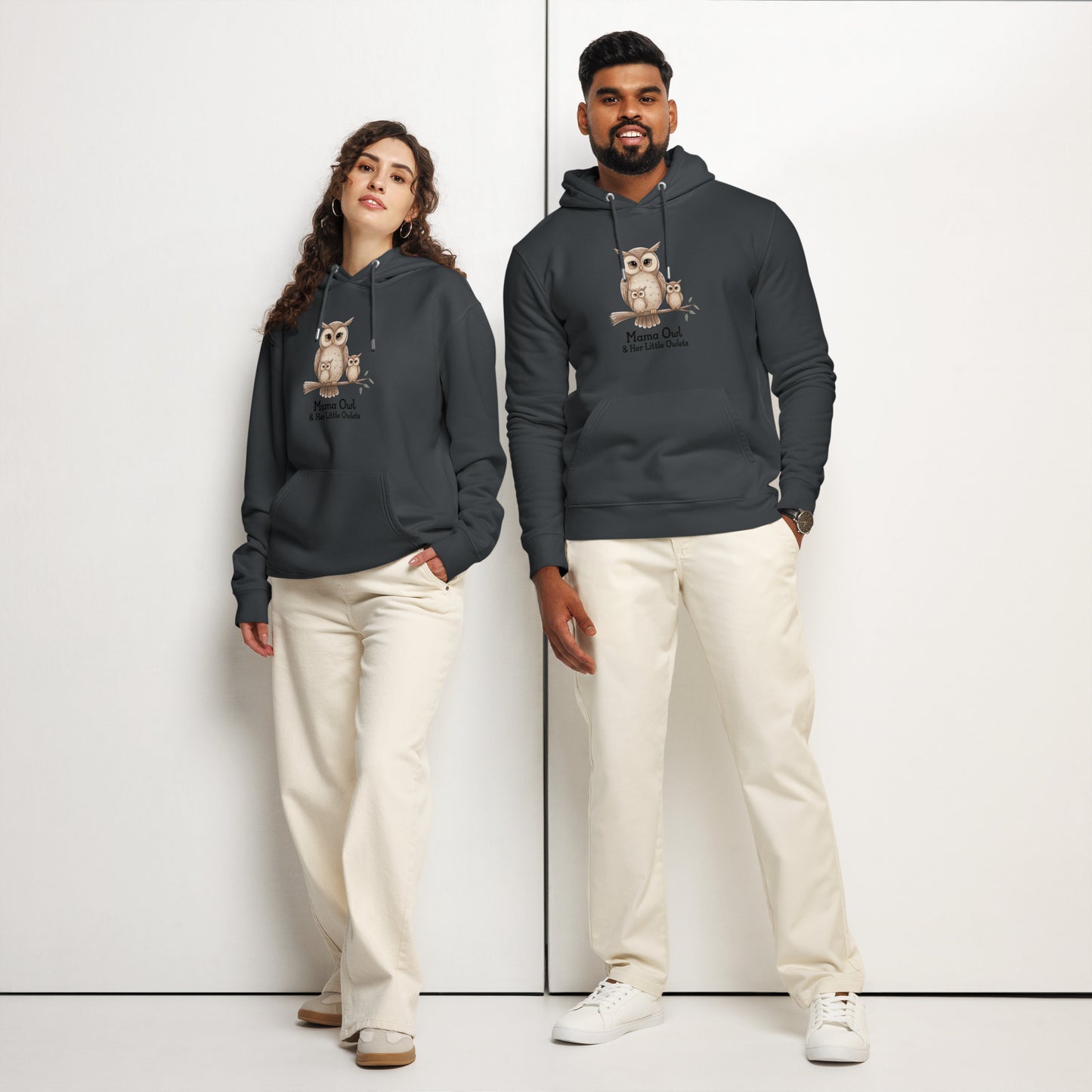 Unisex Essential Organic Hoodie – Owl-Themed Eco-Friendly & Sustainable Dudeily