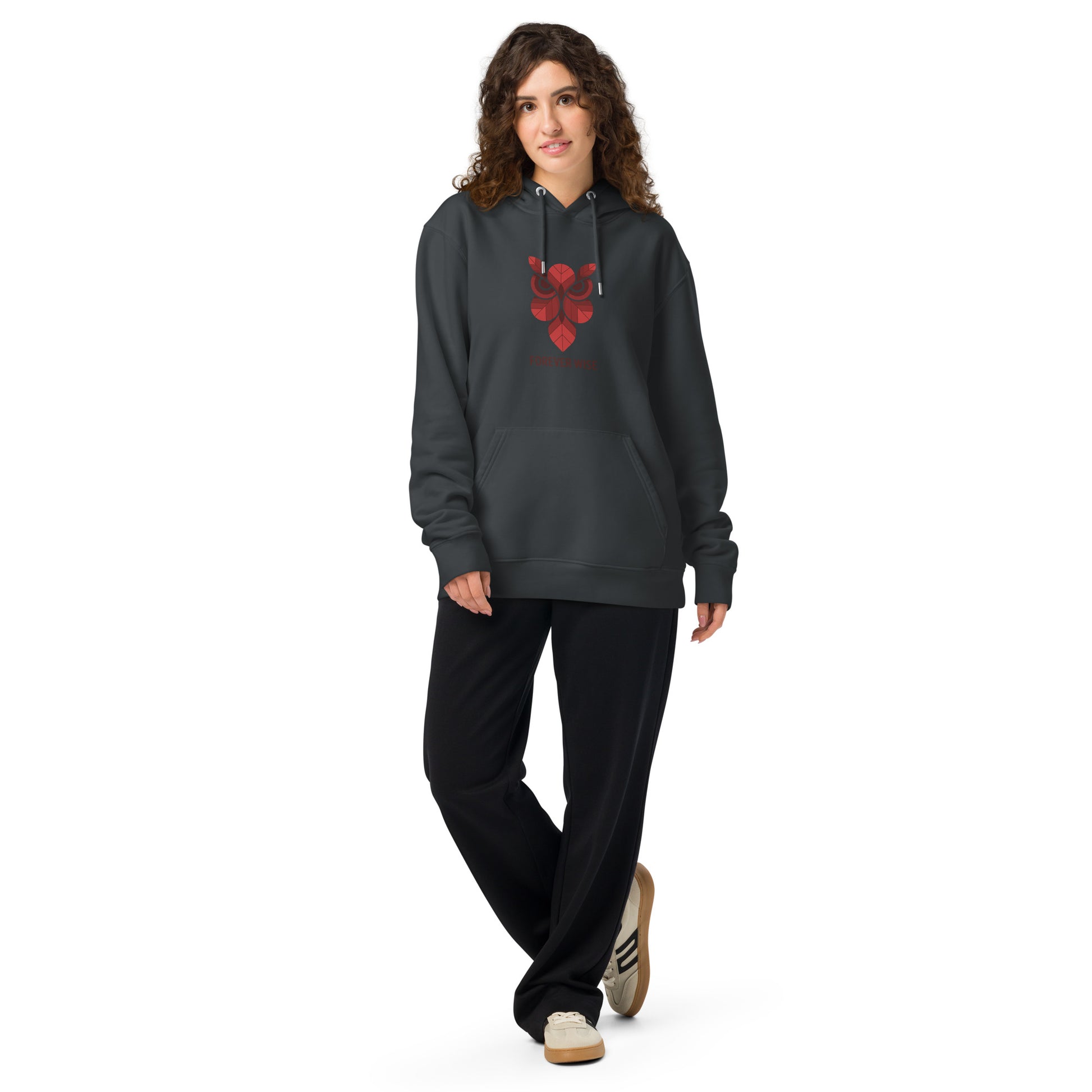 Unisex Essential Organic Hoodie: 'Forever Wise' | Sustainable Owl Fashion USA Dudeily