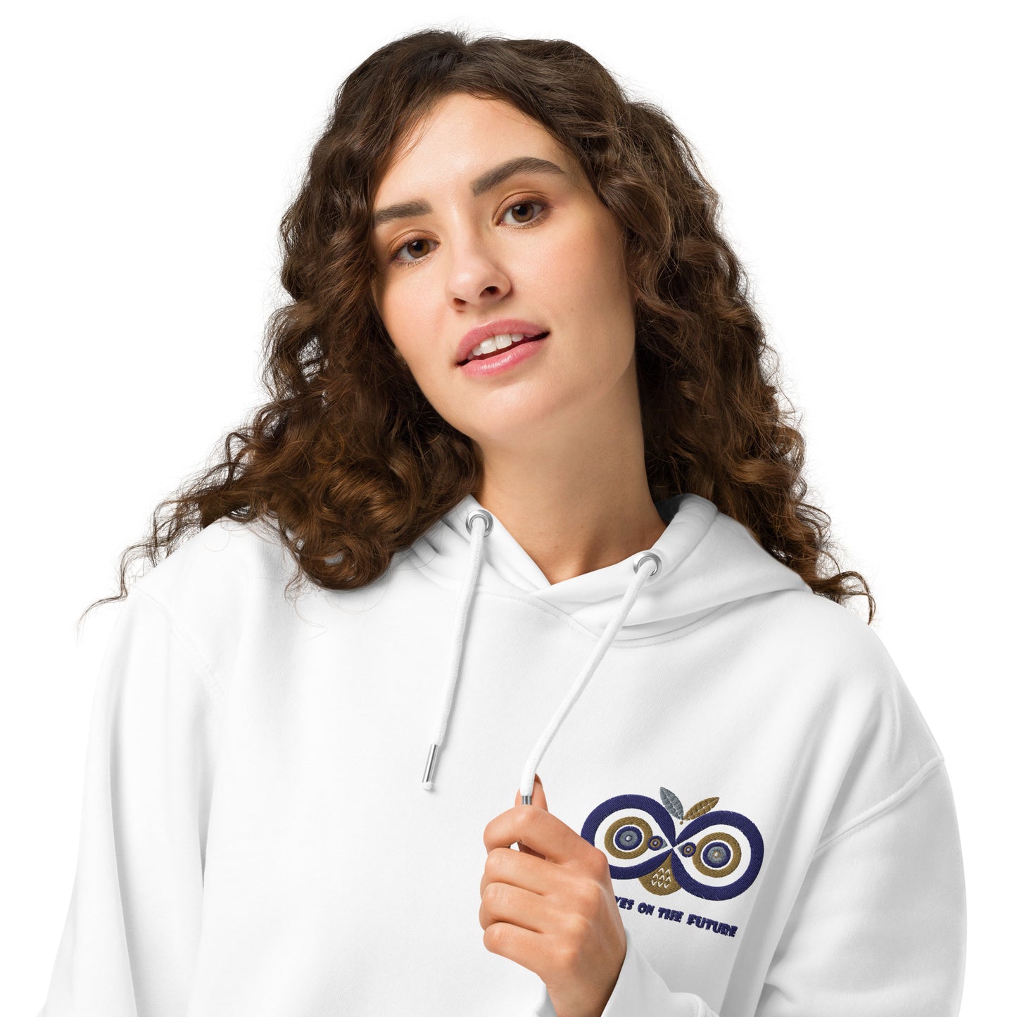 Unisex Essential Organic Hoodie: Owl Eyes on the Future | Owl Embroidered Eco-Friendly Fashion Dudeily