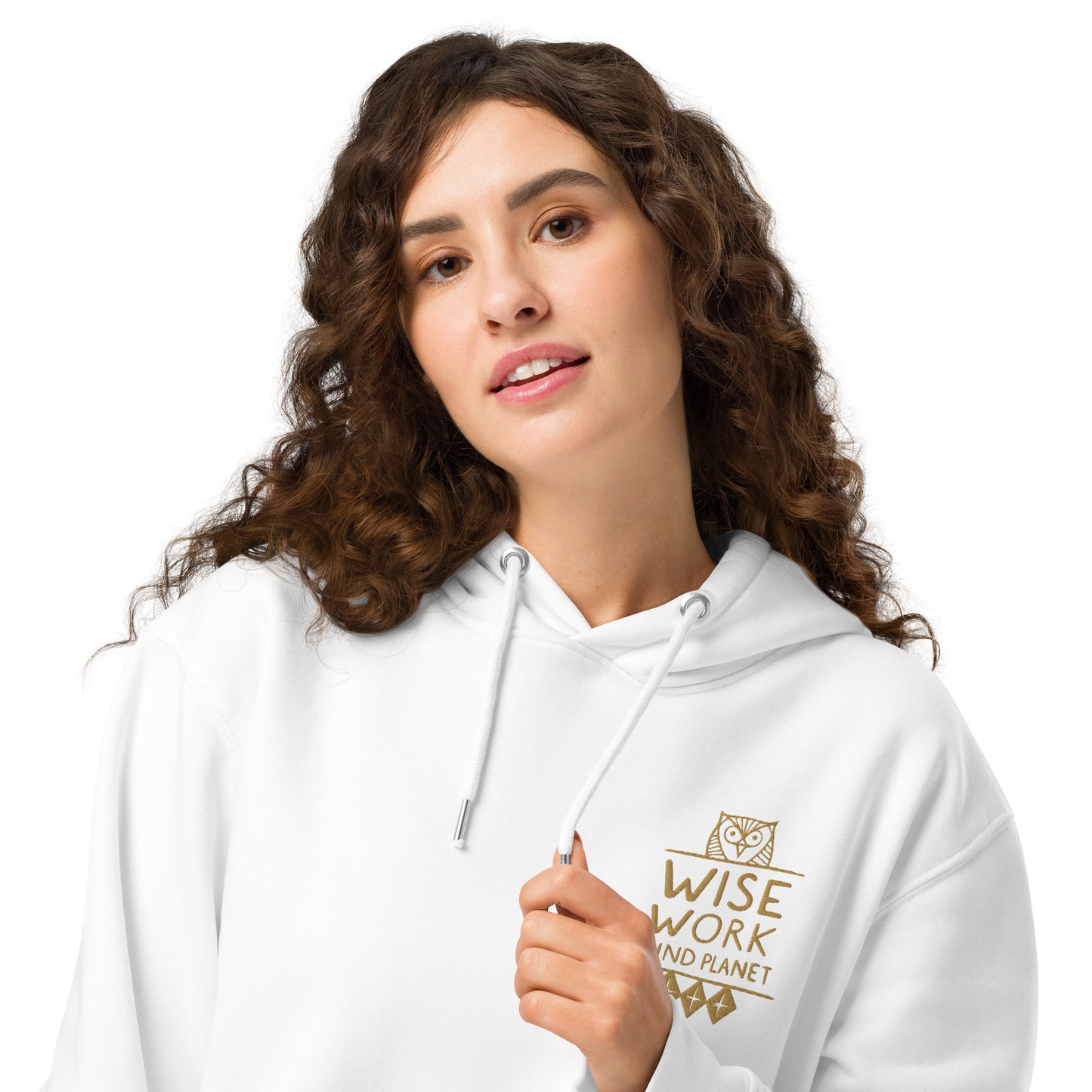 Unisex Essential Organic Hoodie: Wise Work, Kind Planet | Owl Embroidered Sustainable Fashion Dudeily